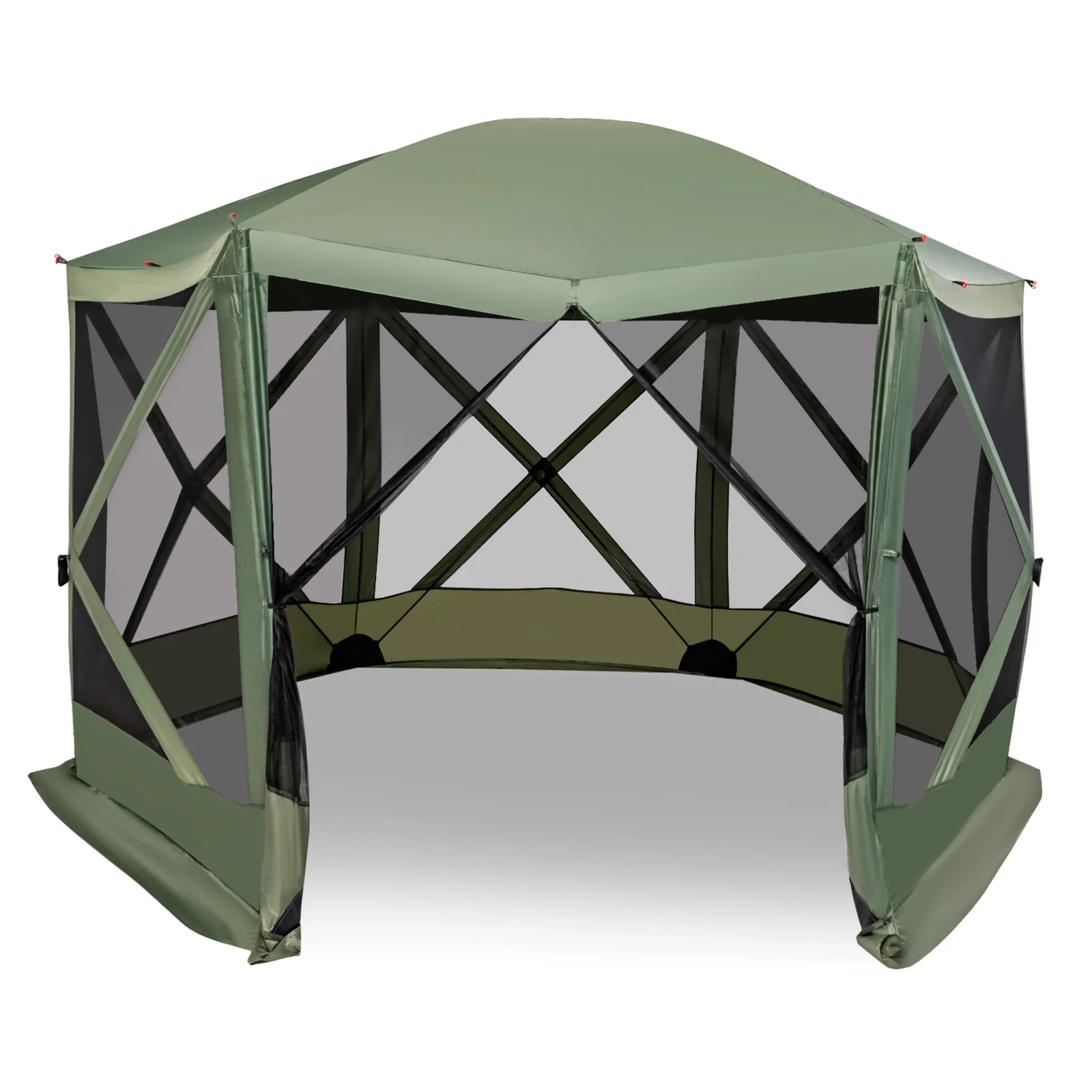 11.5 X 11.5 Ft Pop-Up Screen House Tent, Portable Carrying Bag, Green