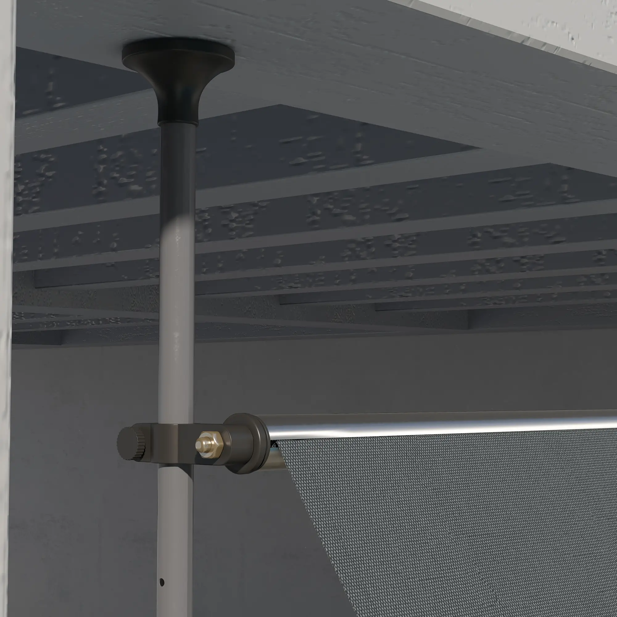 11.5' x 4' Manual Retractable Awning, Freestanding, UV Resistant, Dark Grey - Image 10