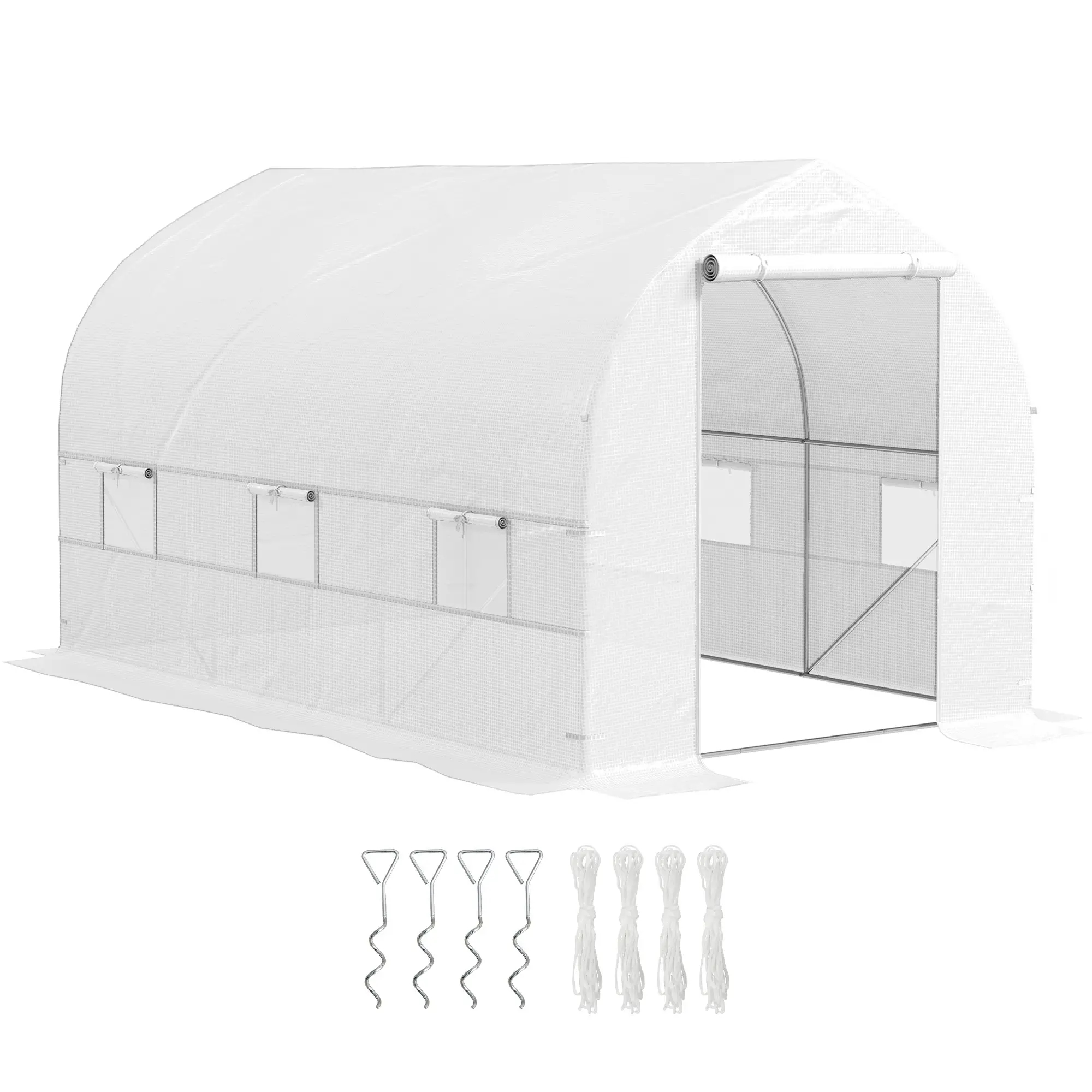11.5' x 6.6' x 6.6' Portable Walk-In Greenhouse, White - Image 11