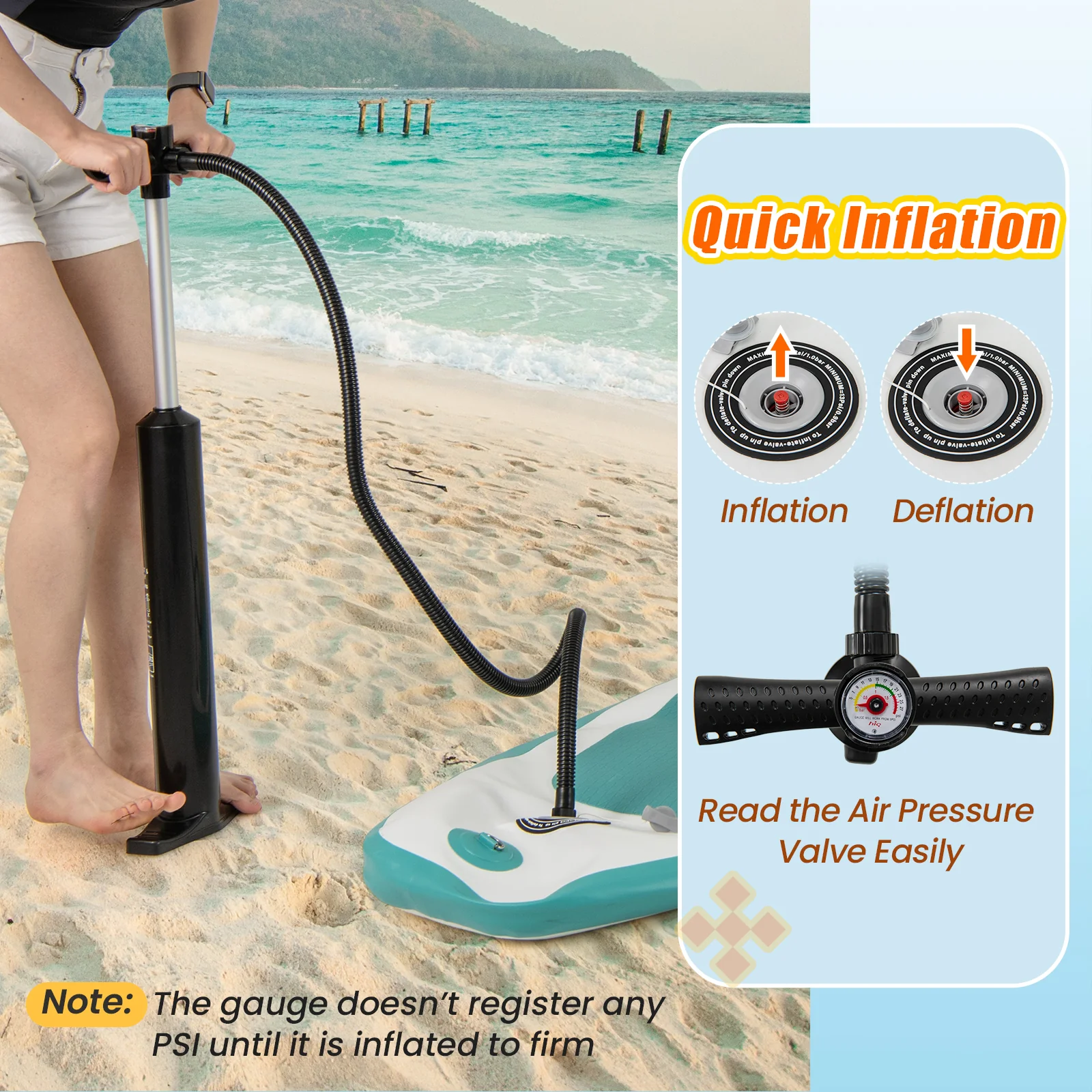 11 Feet Inflatable Stand Up Paddle Board, L - Image 10