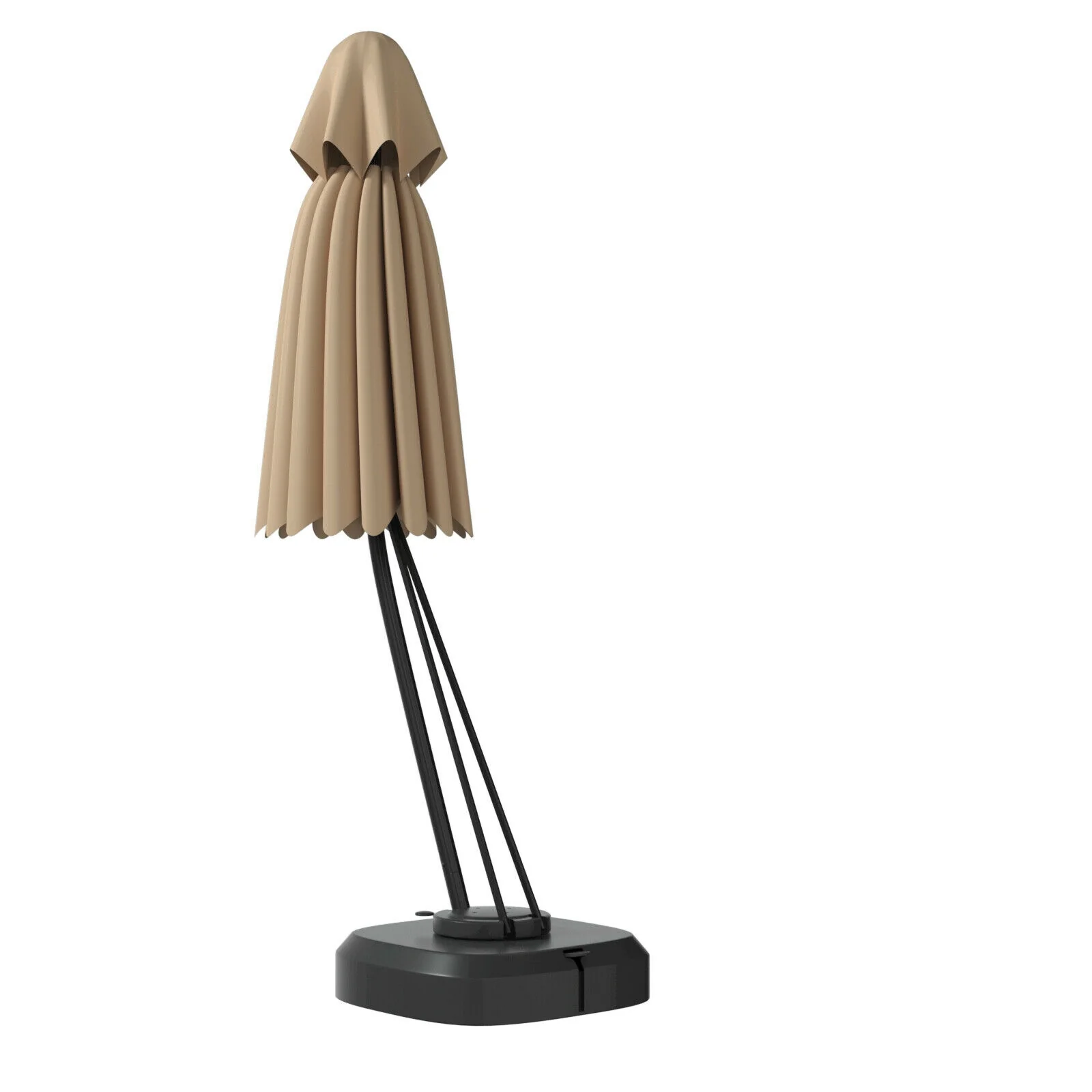 11 Feet Outdoor Cantilever Hanging Umbrella, Beige - Image 9