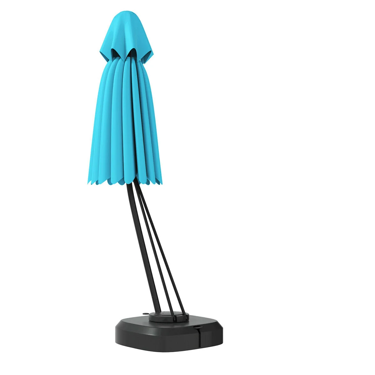 11 Feet Outdoor Cantilever Hanging Umbrella, Turquoise - Image 9