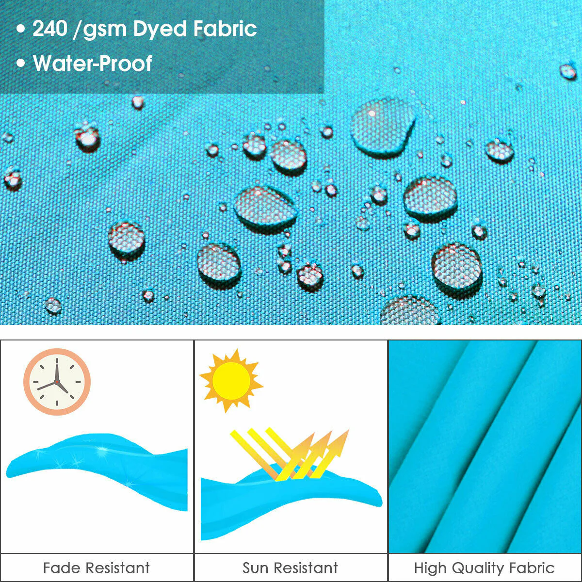 11 Feet Patio Offset Cantilever Umbrella 360° Rotation Aluminum Tilt, Blue - Image 3