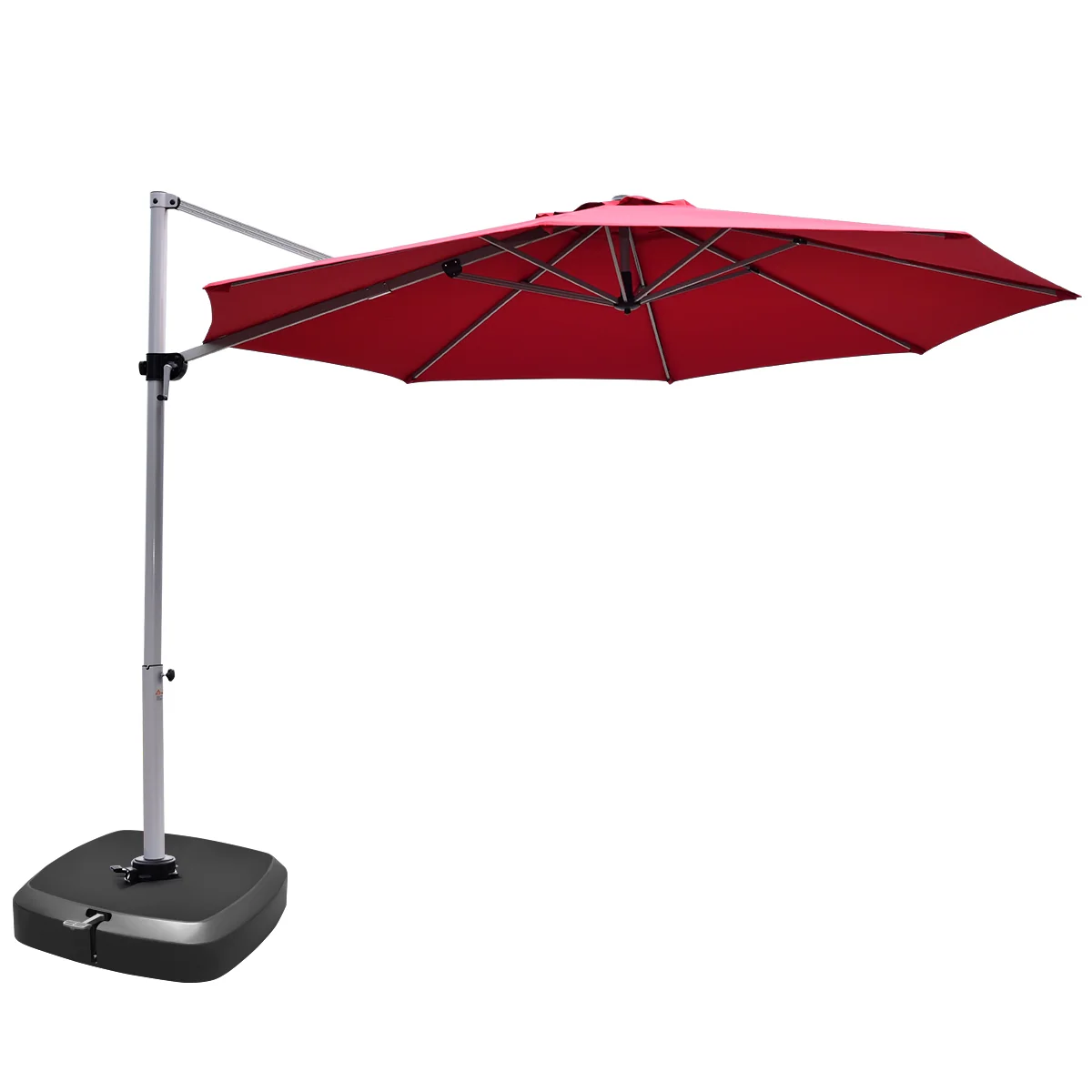 11 Feet Patio Umbrella, 360 Rotation Aluminum Tilt, Red - Image 4