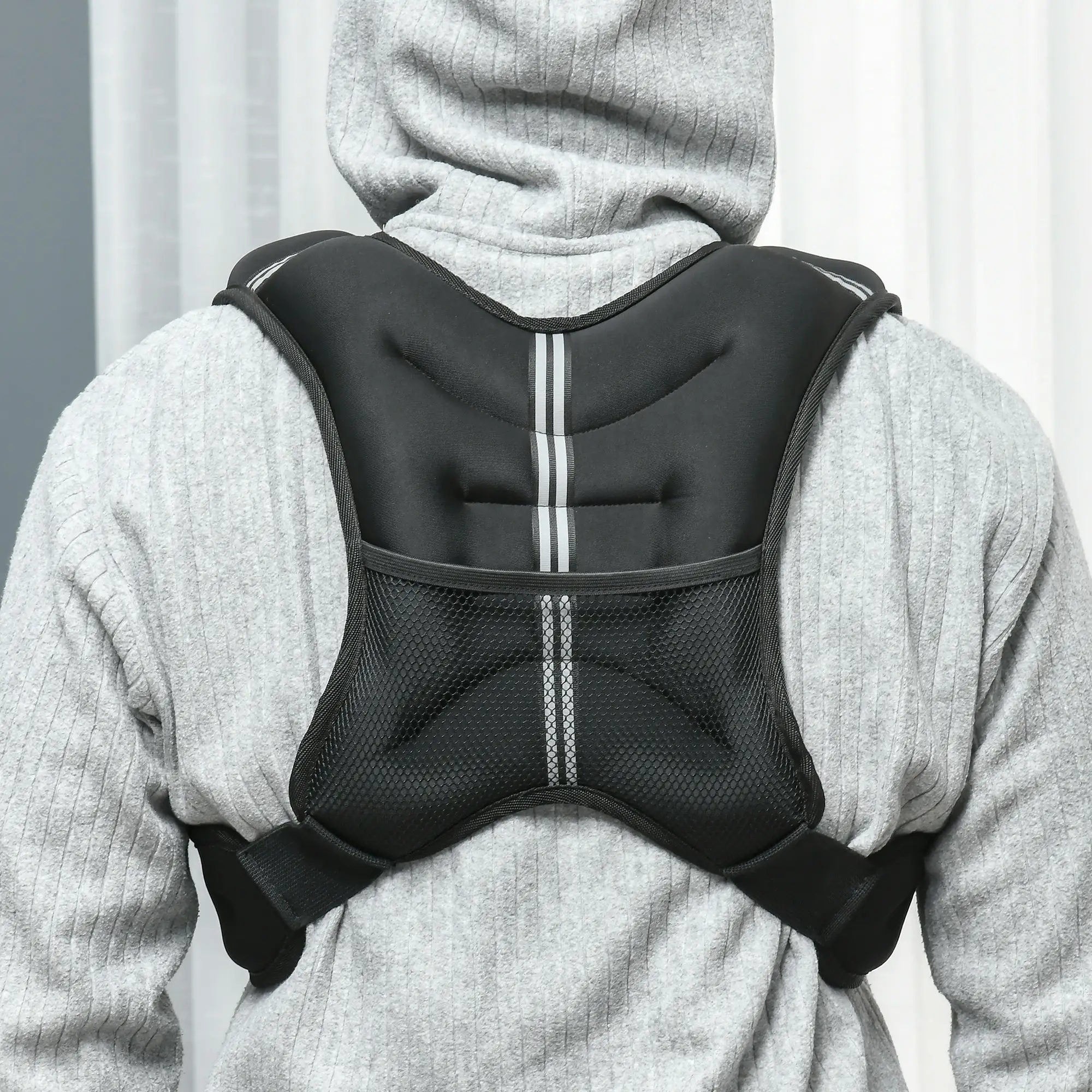 11 lbs Weighted Vest, Adjustable Straps, Pocket, Reflective Strips, Men Women - Image 2
