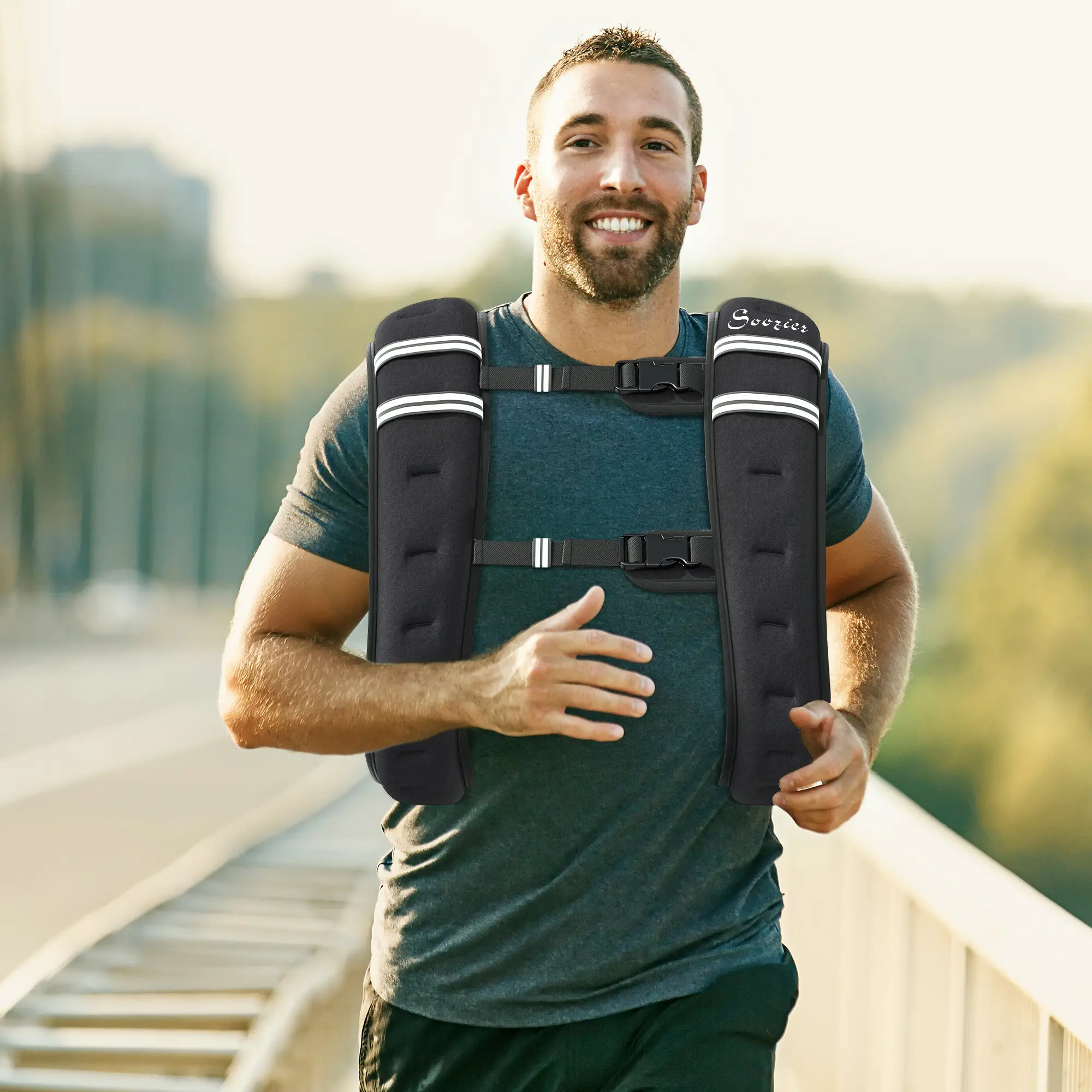 11 lbs Weighted Vest, Adjustable Straps, Pocket, Reflective Strips, Men Women - Image 8