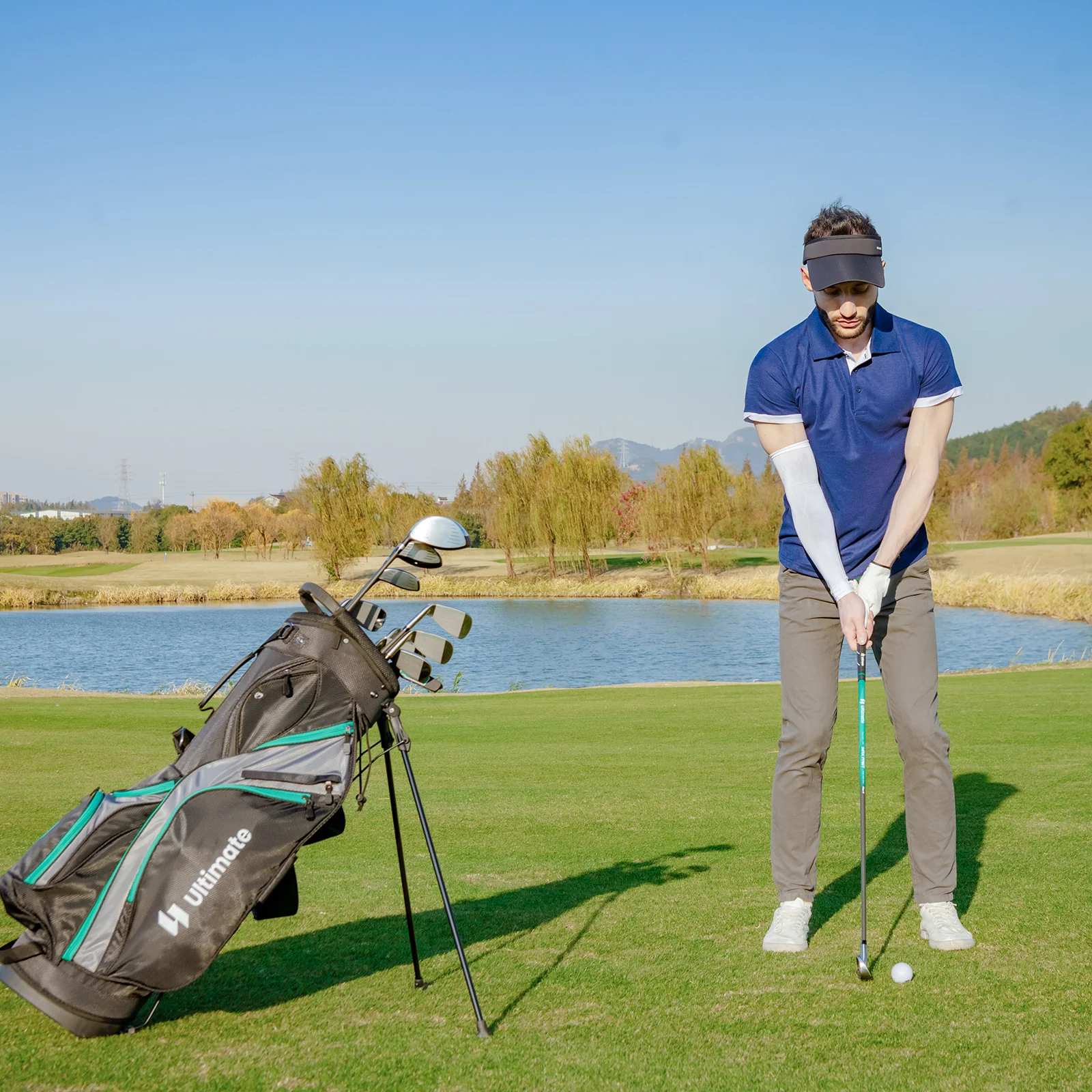 11 Piece Golf Club Set, Green - Image 2