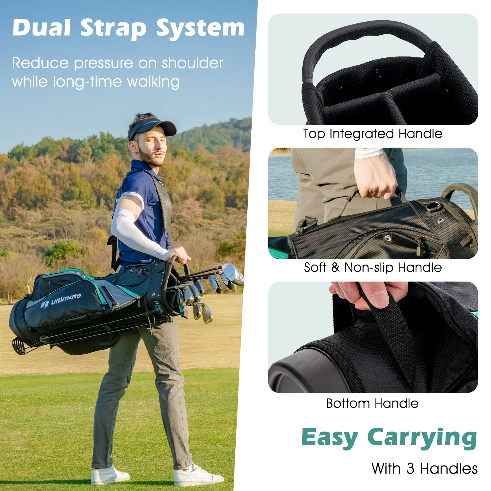 11 Piece Golf Club Set, Green - Image 8