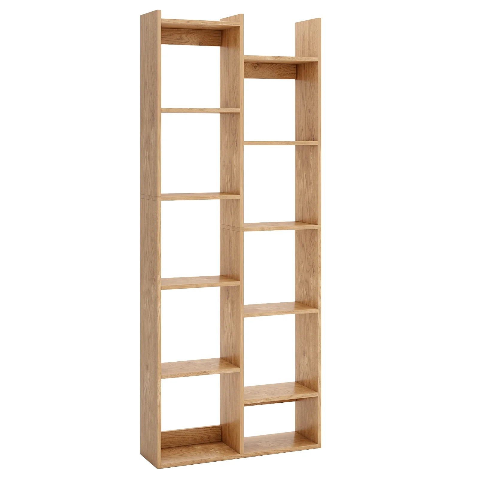 11-Tier Book Organizer Bookcase, Anti-Tipping Kits, Natural - Image 4