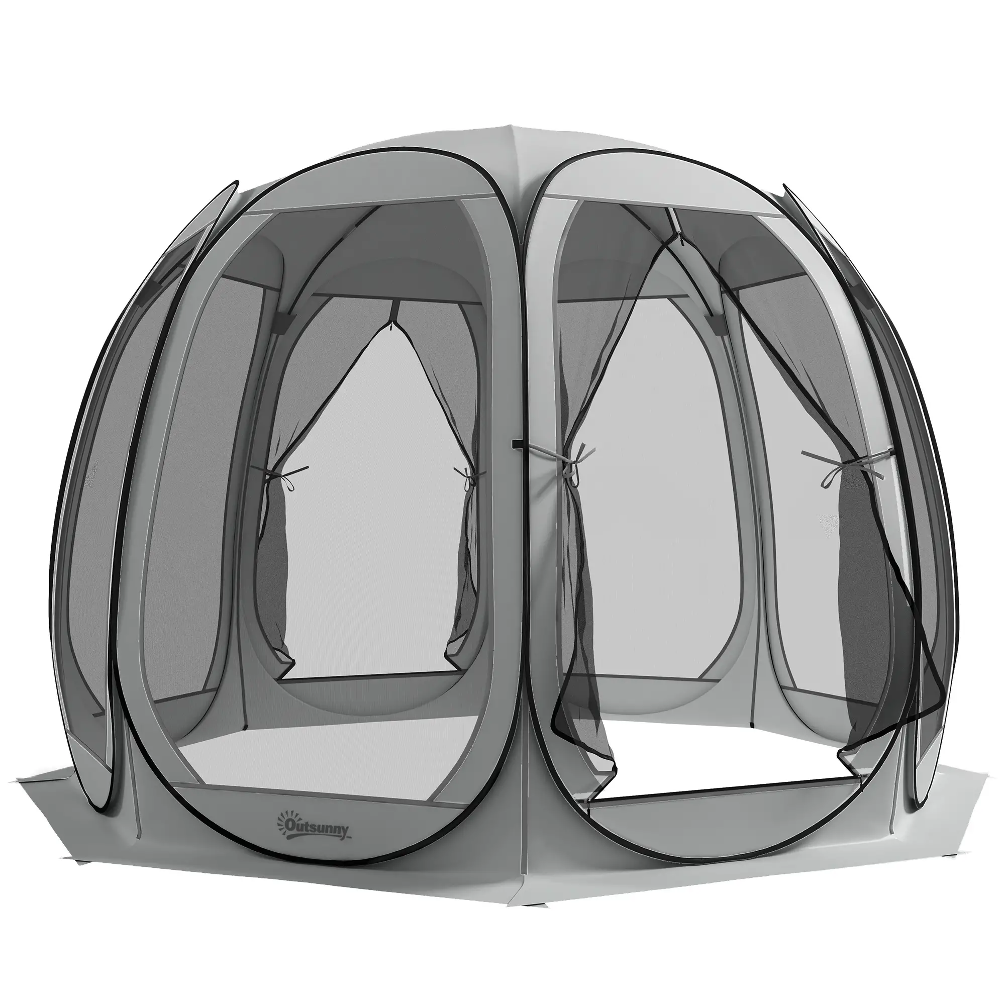 11' x 11.5' Screen Tent, Pop Up Camping Gazebo, Grey - Image 11