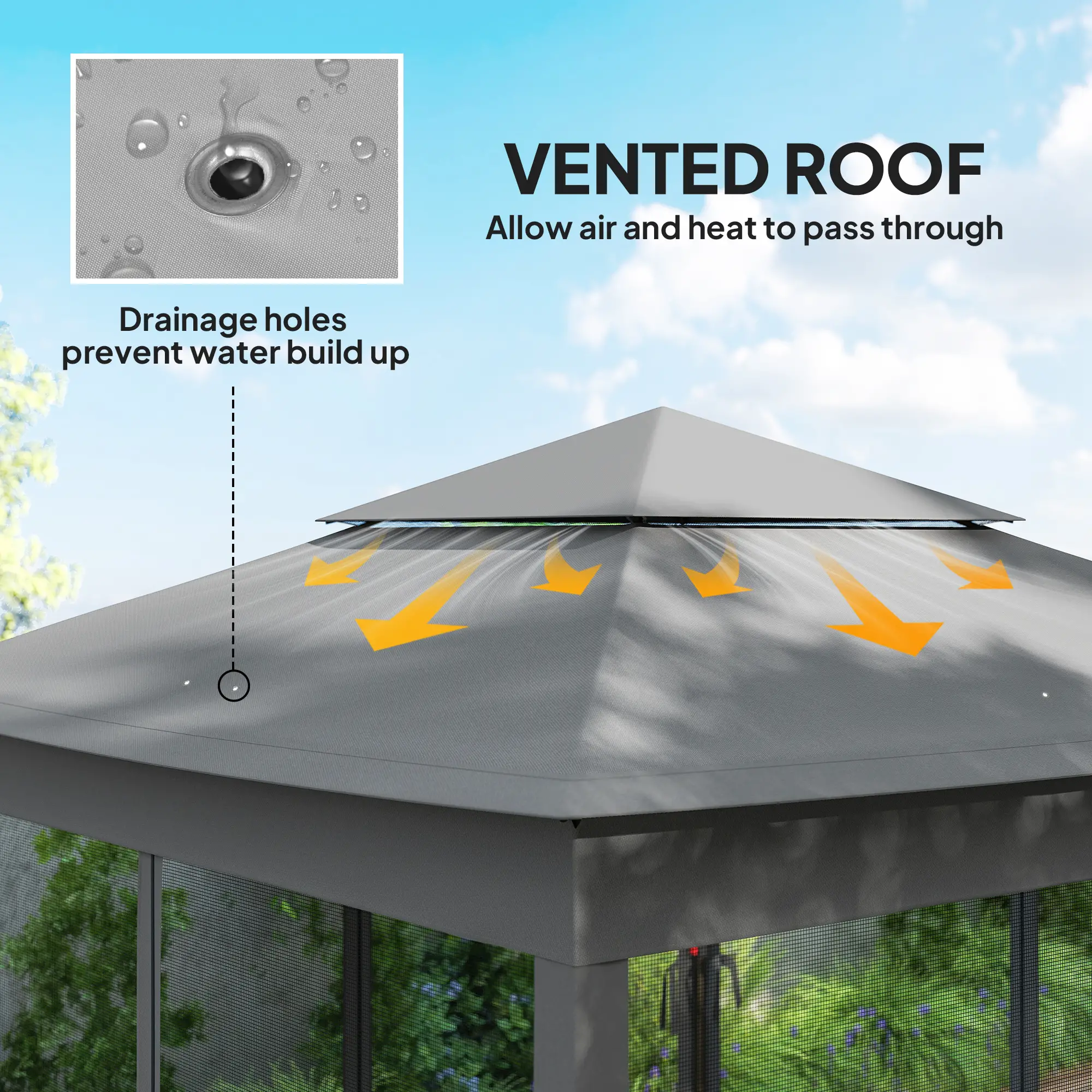 11' x 11' Pop Up Canopy, 2-Tier Soft Top Shelter, Dark Grey - Image 5
