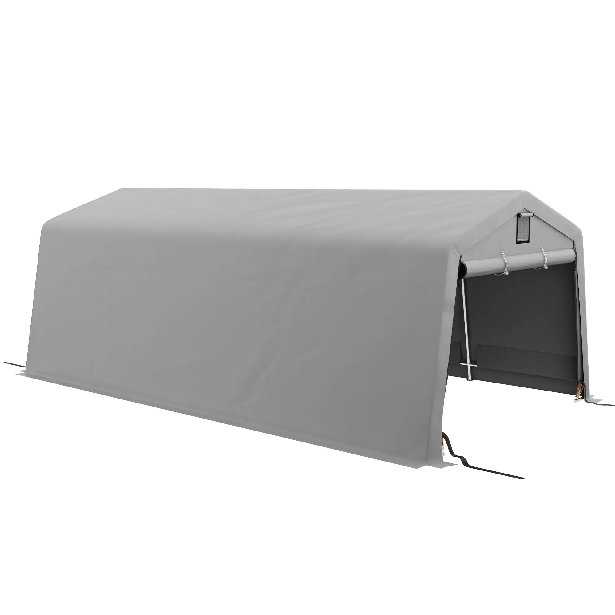11' x 20' Portable Garage, Heavy Duty Carport, Grey - Image 11