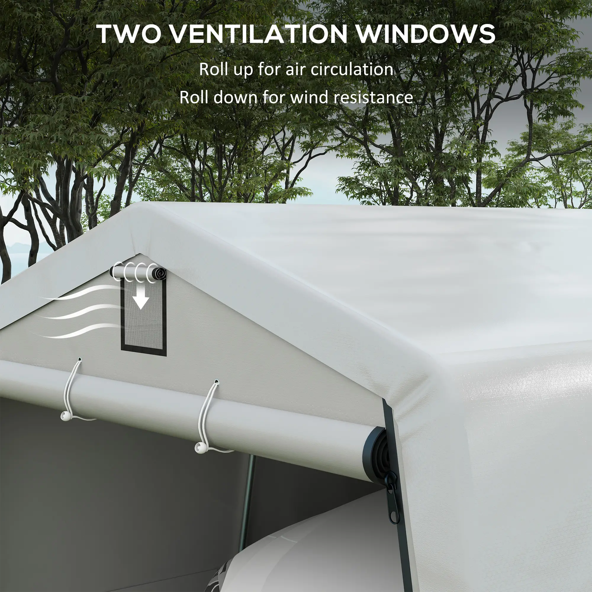 11' x 20' Portable Garage, Heavy Duty Carport, Grey - Image 7