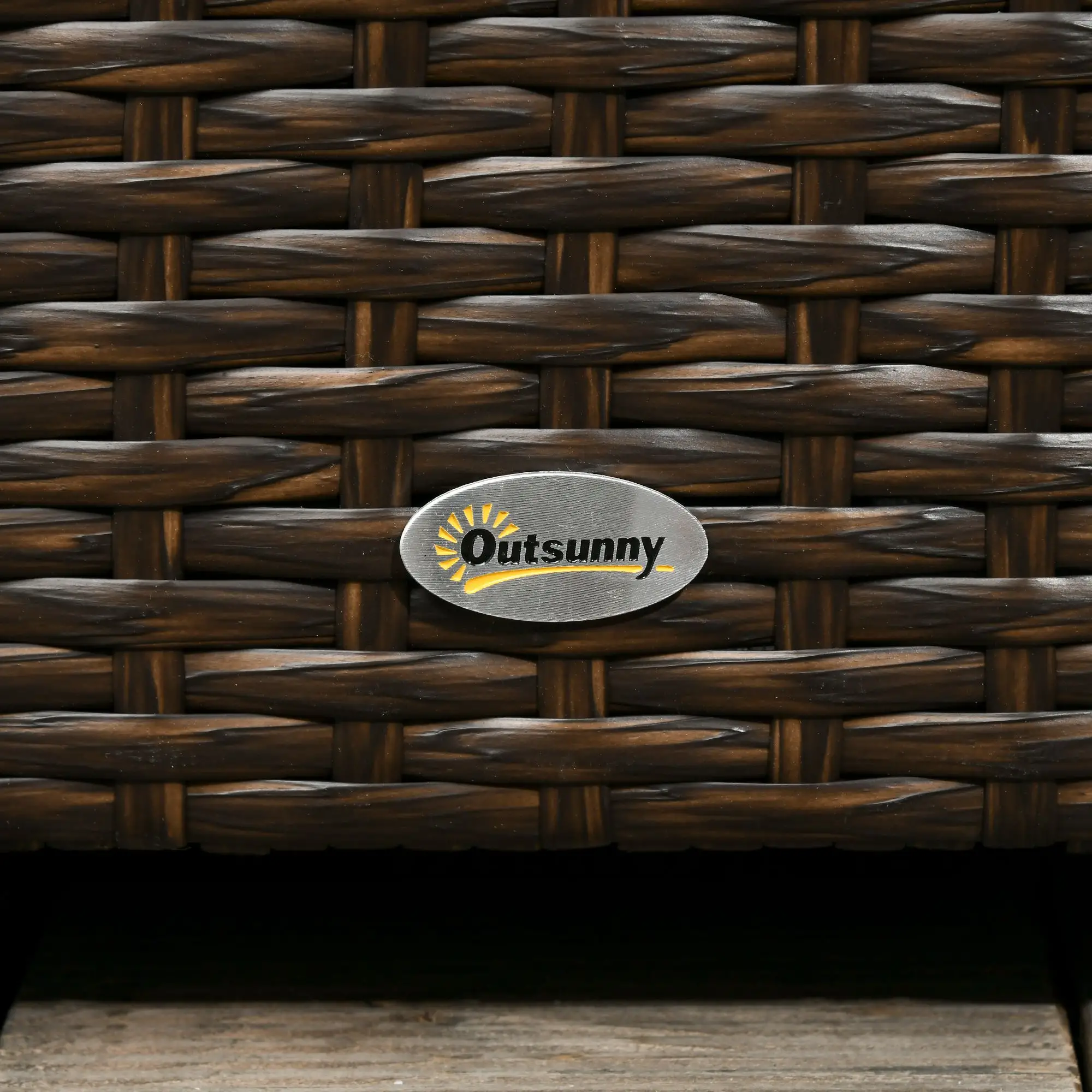 113 Gallon Outdoor Storage Box, Rattan Deck Box, Brown - Image 10