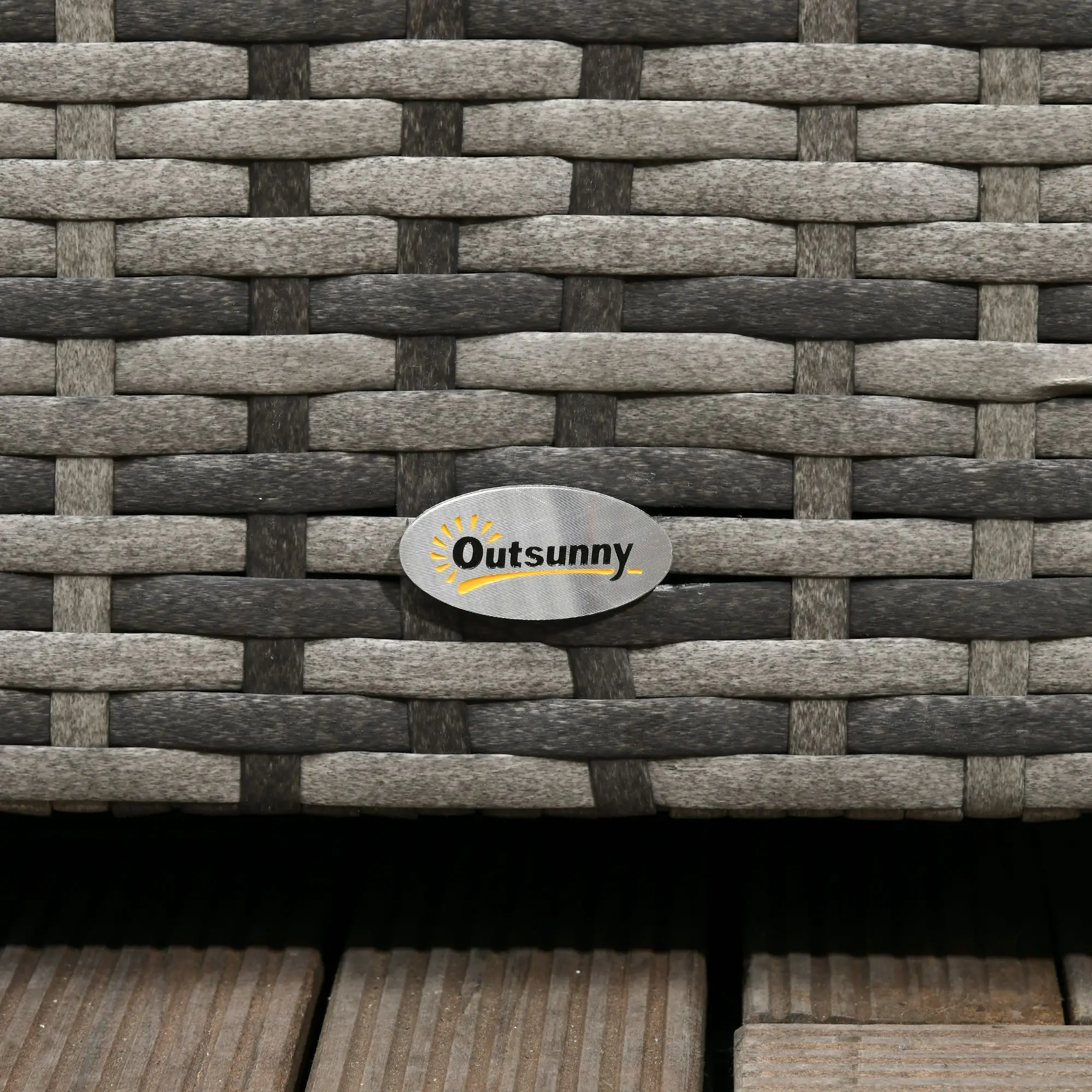 113 Gallon Outdoor Storage Box, Rattan Deck Box, Grey - Image 9