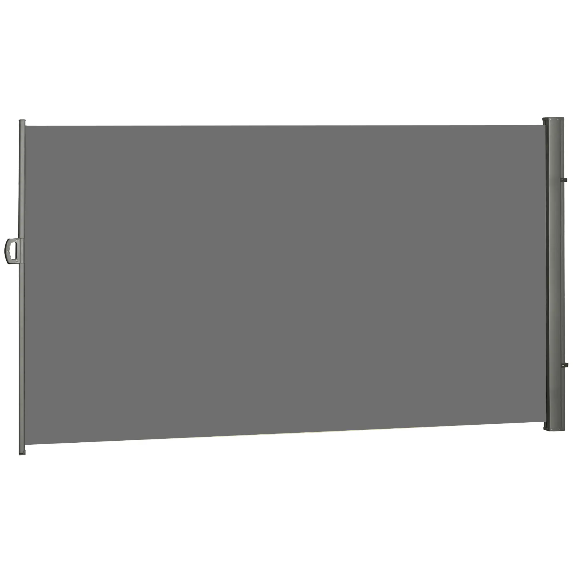 118" x 79" Outdoor Folding Privacy Screen, Retractable Side Awning, UV Wind Resistant, Light Grey