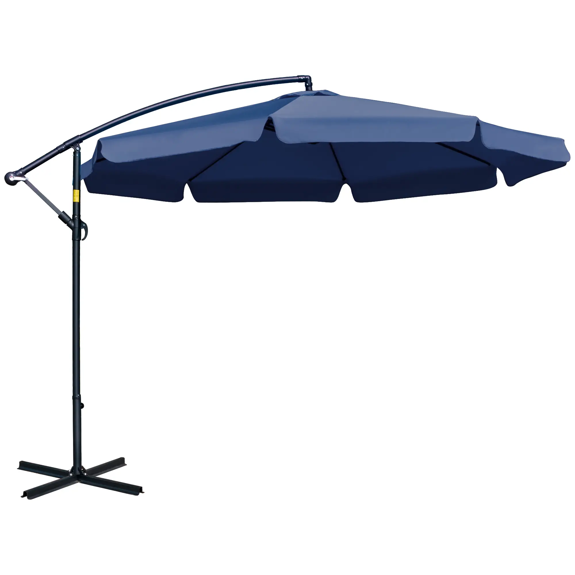 11FT Offset Hanging Patio Umbrella, Easy Tilt, Cross Base, 8 Ribs, Blue - Image 11
