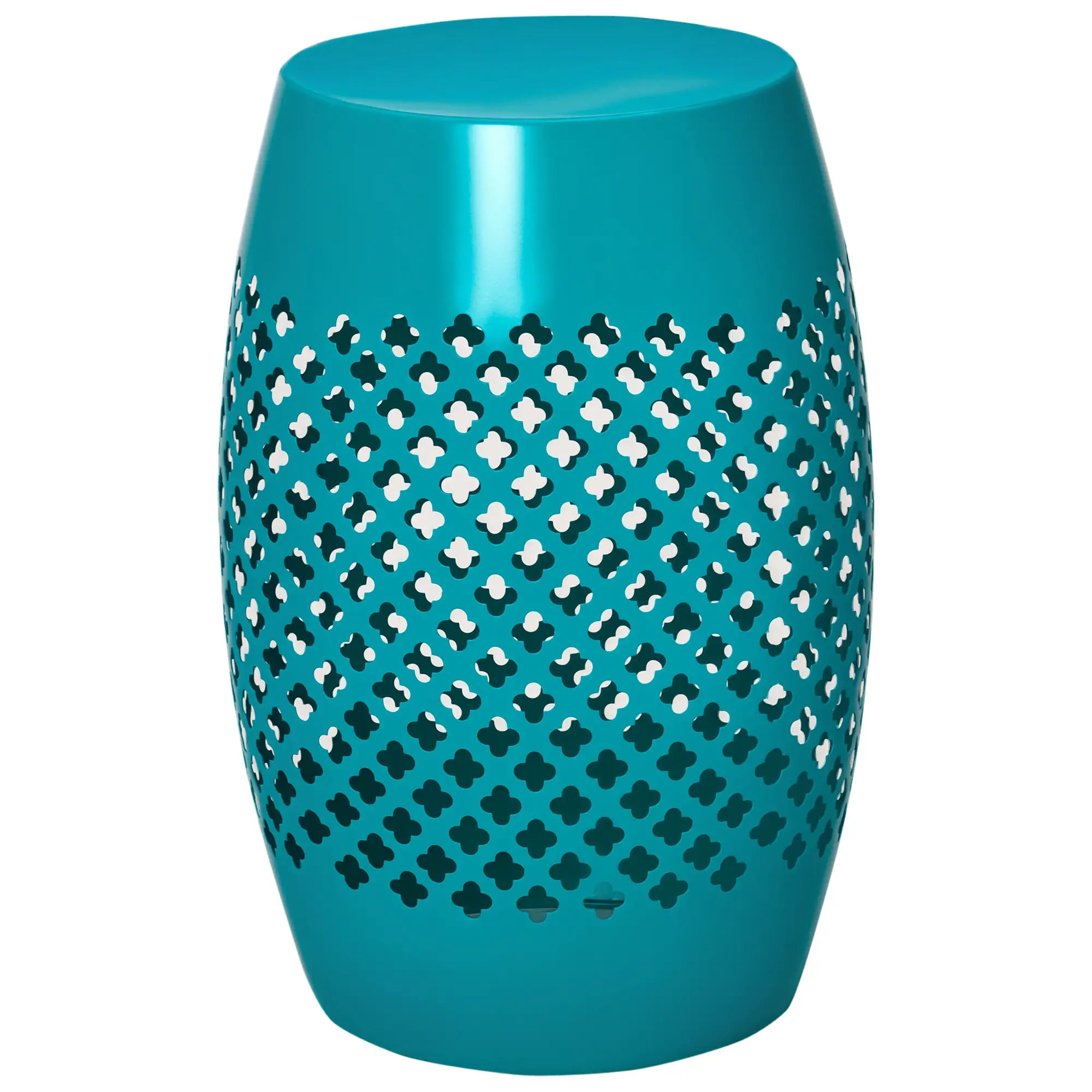 12.5" Steel Round Drum Patio Table, Indoor Outdoor, Teal - Image 10