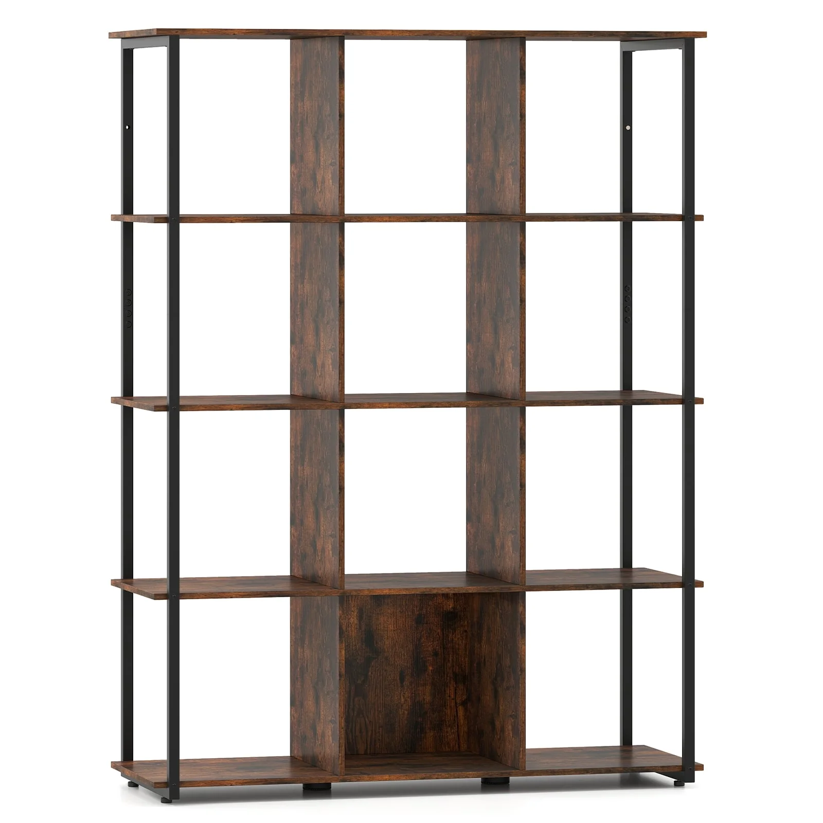 12-Cube Bookcase, With Anti-Tipping Kits, Rustic Brown - Image 4