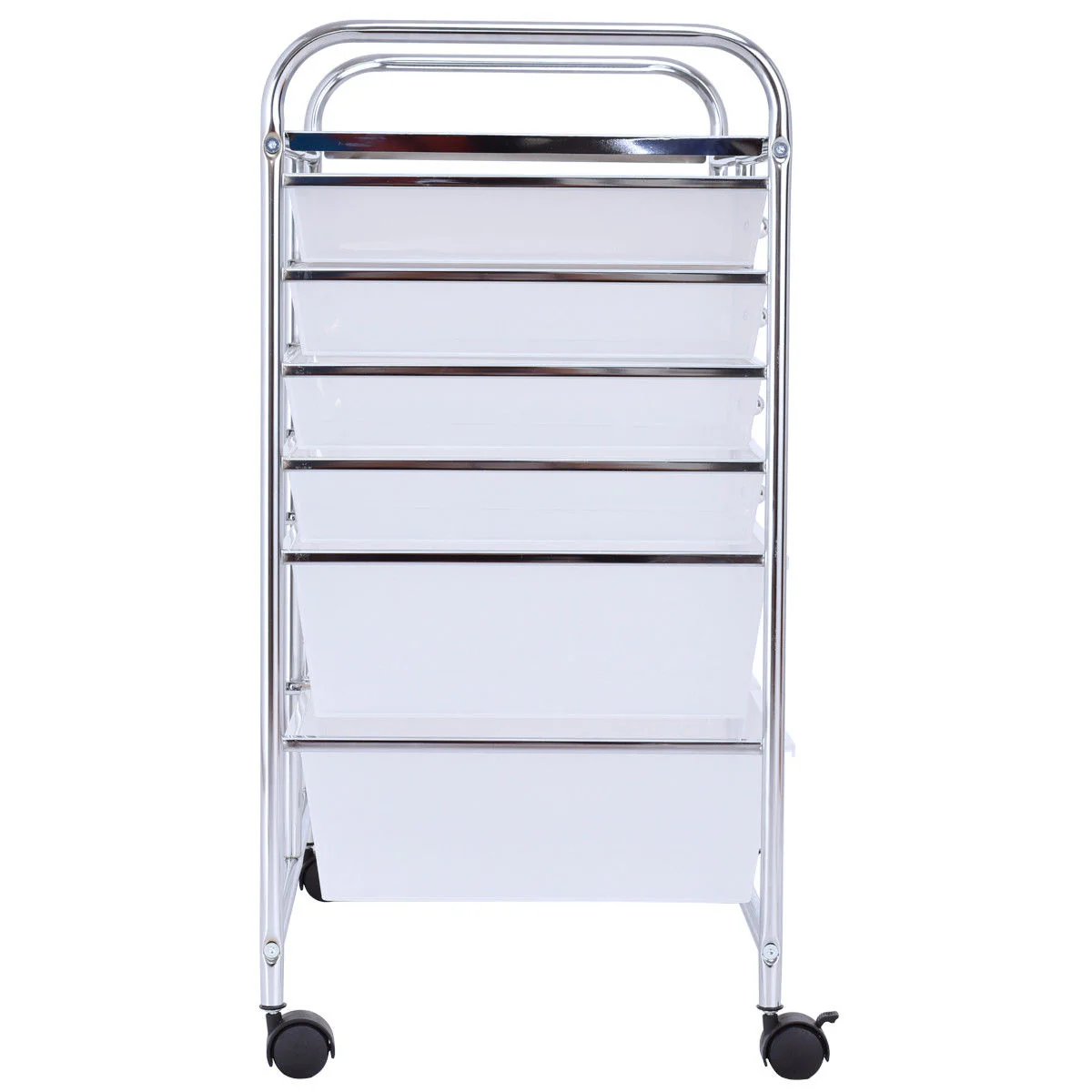 12 Drawer Rolling Cart Organizer, White - Image 10