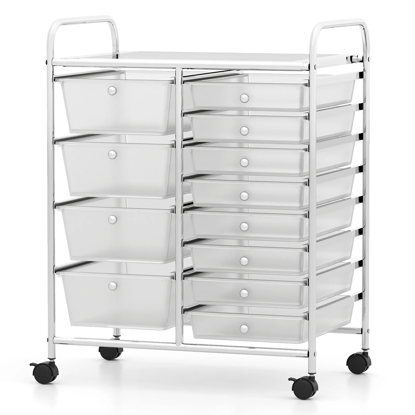 12-Drawer Utility Rolling Cart with Drawers Multi-Use Storage, Transparent - Image 5