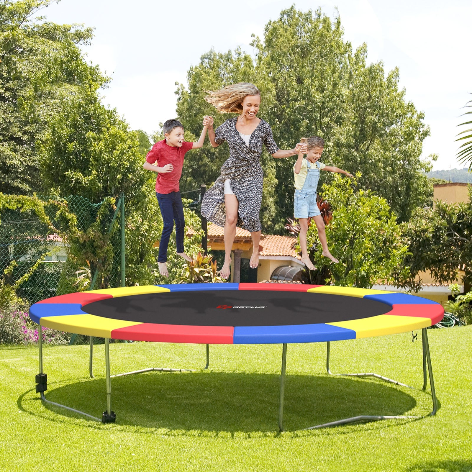 12 Feet Trampoline Safety Pad, Spring Cover, Multicolor - Image 2