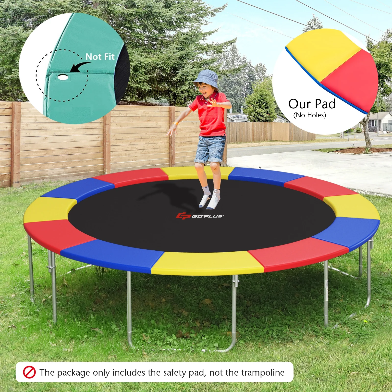 12 Feet Trampoline Safety Pad, Spring Cover, Multicolor - Image 8