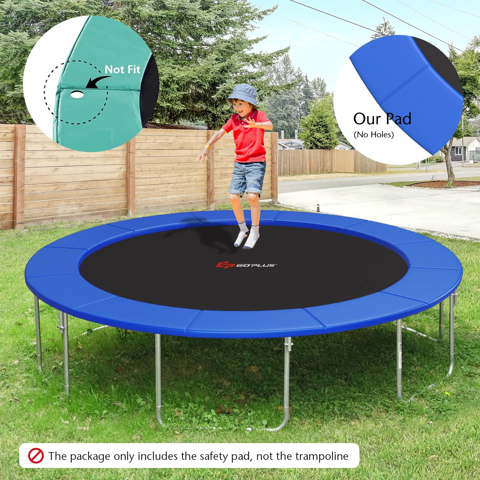 12 Feet Universal Trampoline Safety Pad, Blue - Image 8
