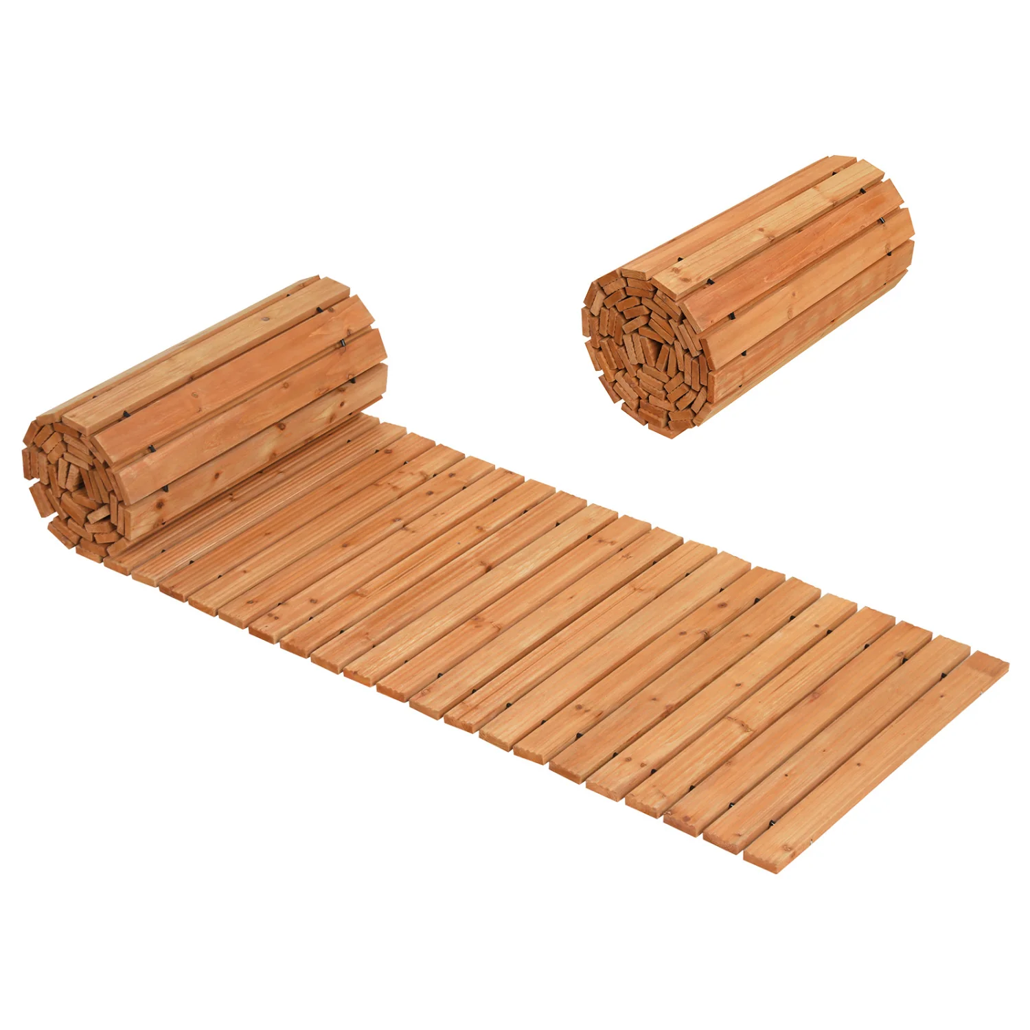 12 Ft Wooden Garden Pathway, 22 Inches Wide, Outdoor Walkway, Set of 2