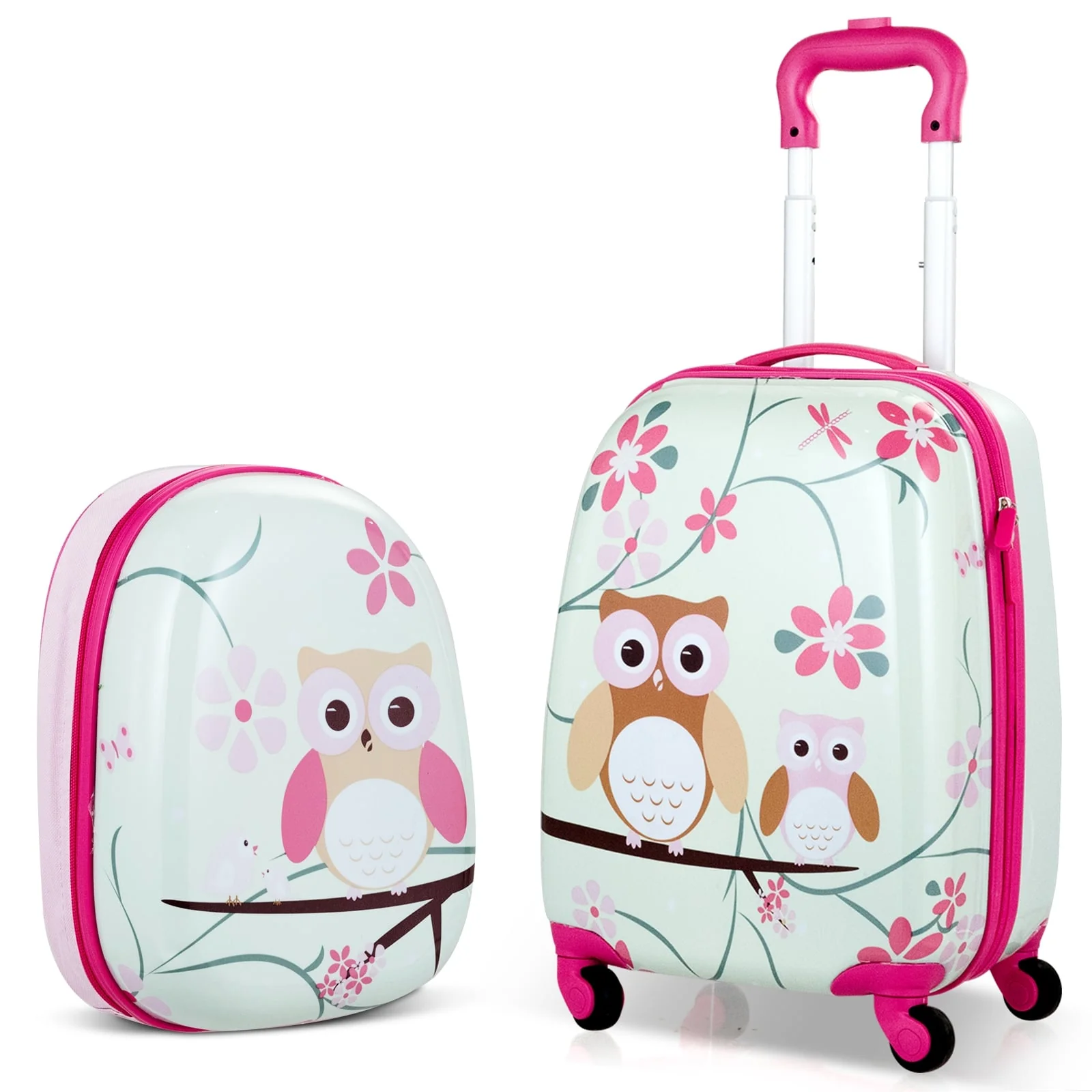 12 Inch, 16 Inch ABS Kids Suitcase Luggage Set, Green, Pink