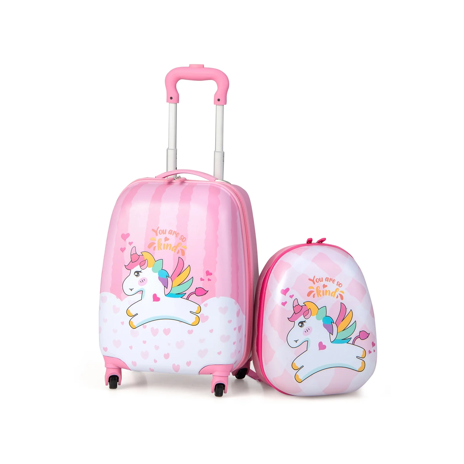 12 Inch, 16 Inch Kids Luggage Set, Backpack, Suitcase, Unicorn, Pink - Image 4