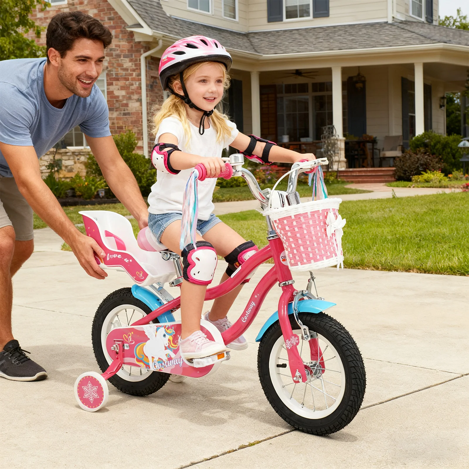 12 Inch Girls Bike For 3-8 Years Old, Pink - Image 3