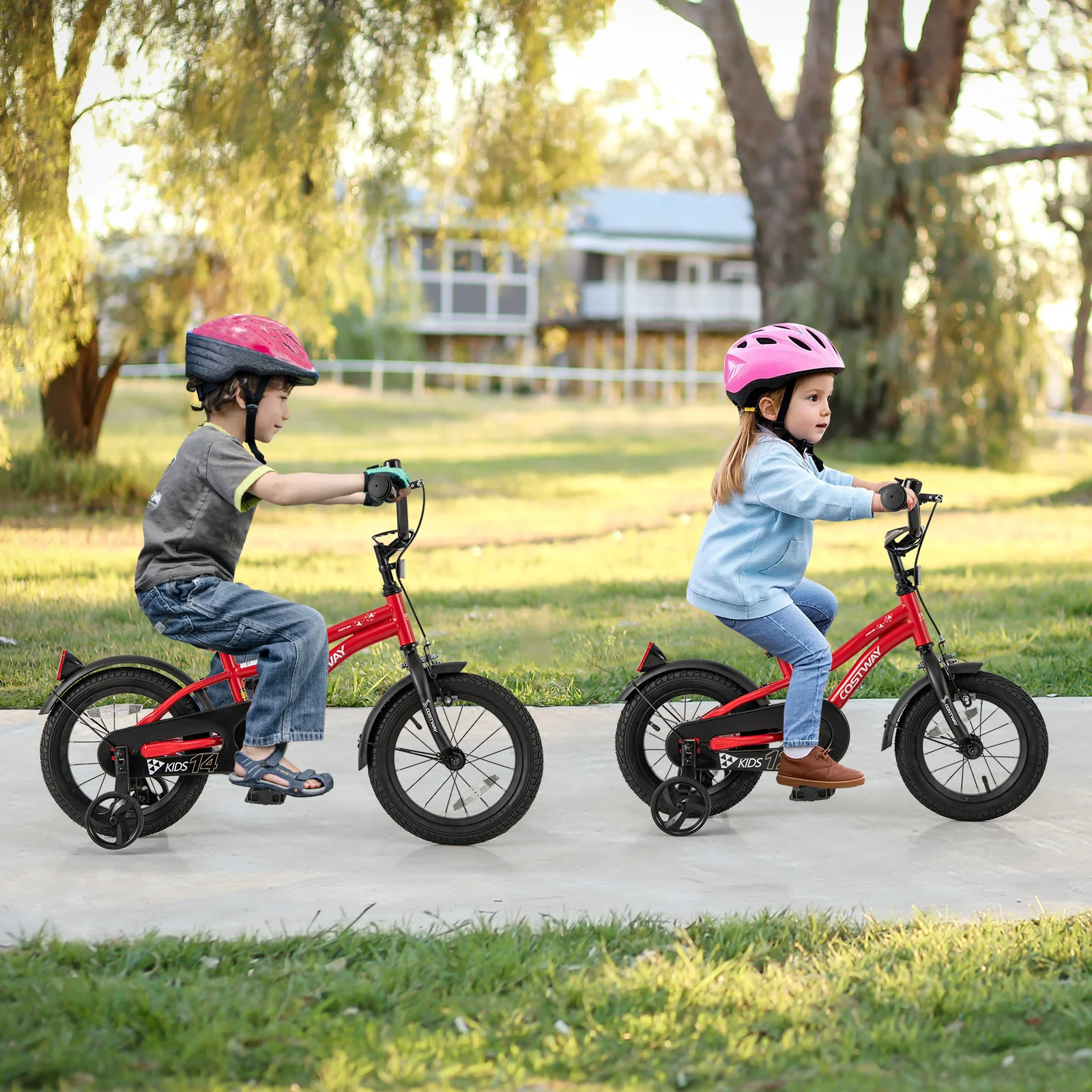 12 Inch Kids Bike, Adjustable, With Reflectors And Bell, For 3-4 Years Old, Red - Image 3