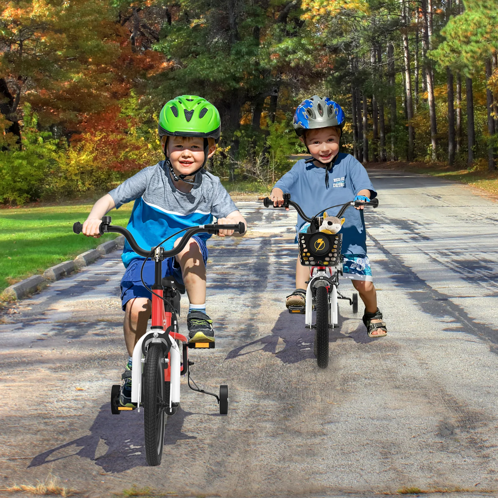 12 Inch Kids Bike Children Bicycle with Training Wheels for 3-4 Years Old, Red - Image 7