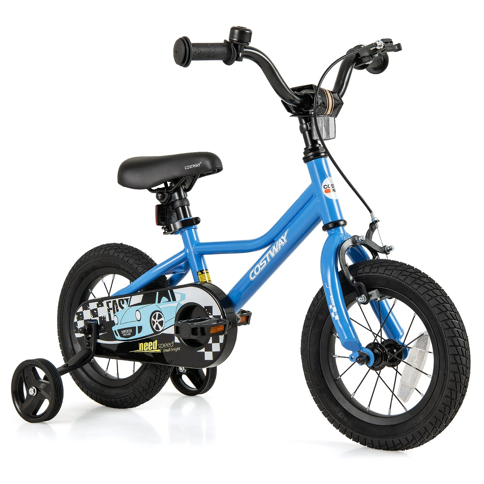 12 Inch Kids Bike, Removable Training Wheels, Aged 3-4 Years, Blue - Image 4