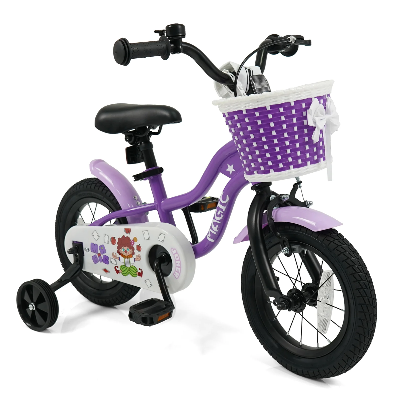 12 Inch Kids Bike with Training Wheels for Aged 3-4 Years Old - Magic Purple, Purple - Image 4