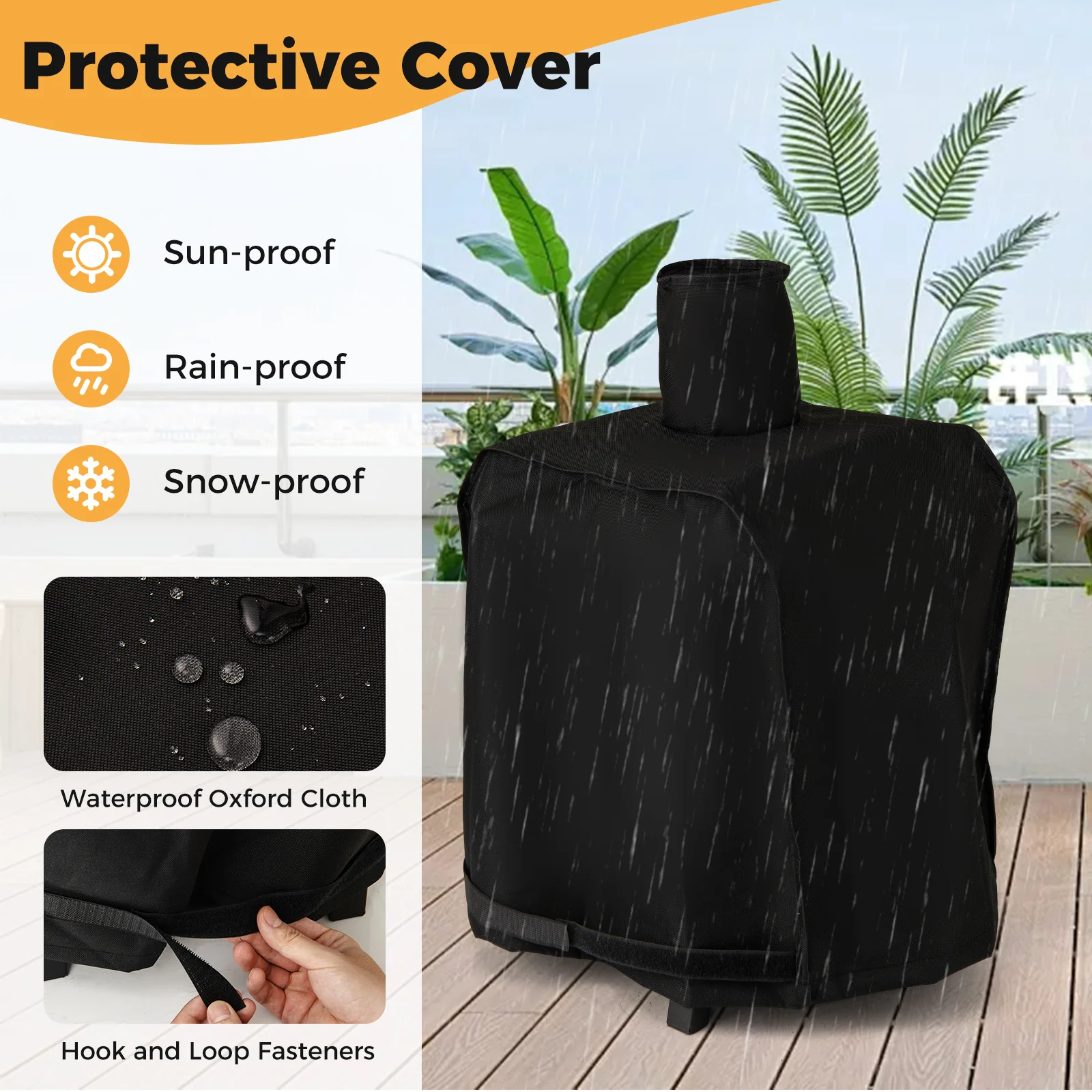 12 Inch Outdoor Pizza Oven With Pizza Stone, Black - Image 10