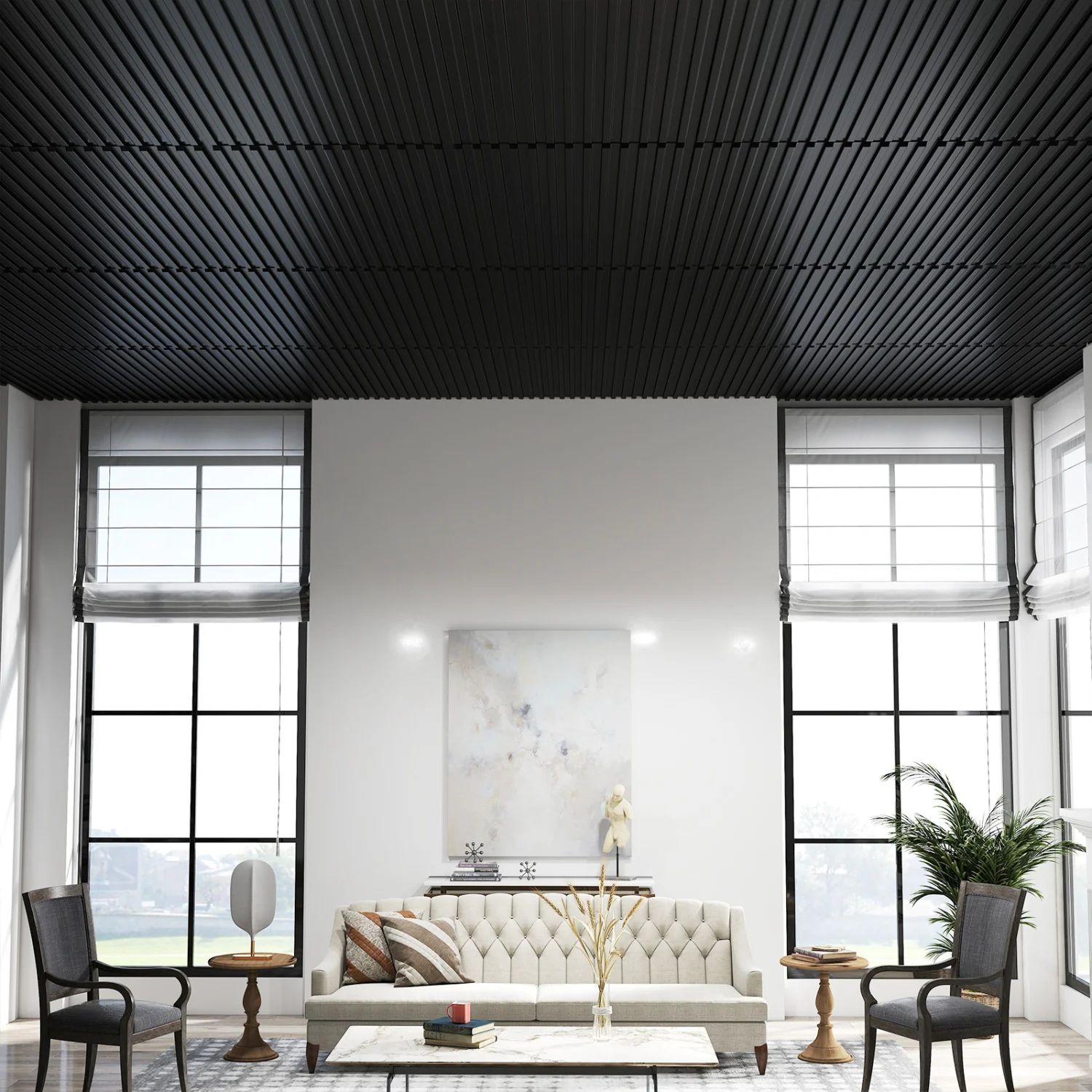 12-Pack PVC Slat Wall Panels, Interior Wall Decoration, Black - Image 5