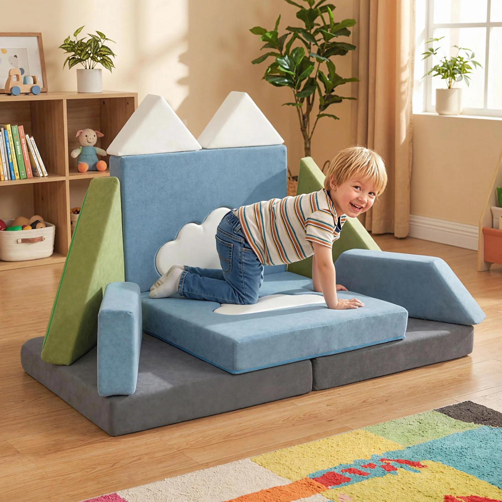 12 Pieces Snow Mountain Theme Toddler Foam Building Fort - Image 3