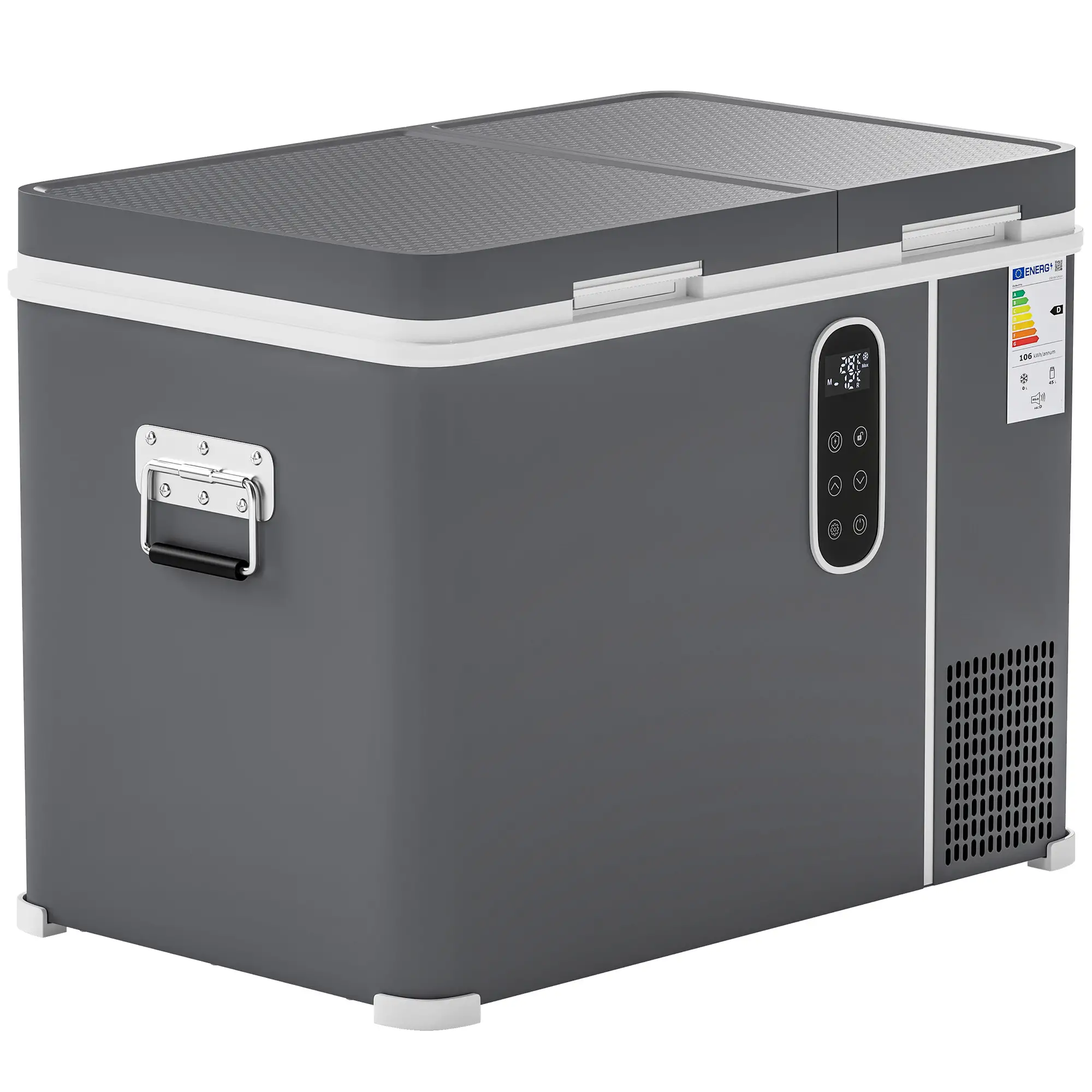 12 Volt Car Refrigerator, Dual Zone 48 QT Car Fridge with App Control, 12/24V DC and 100-240V AC,