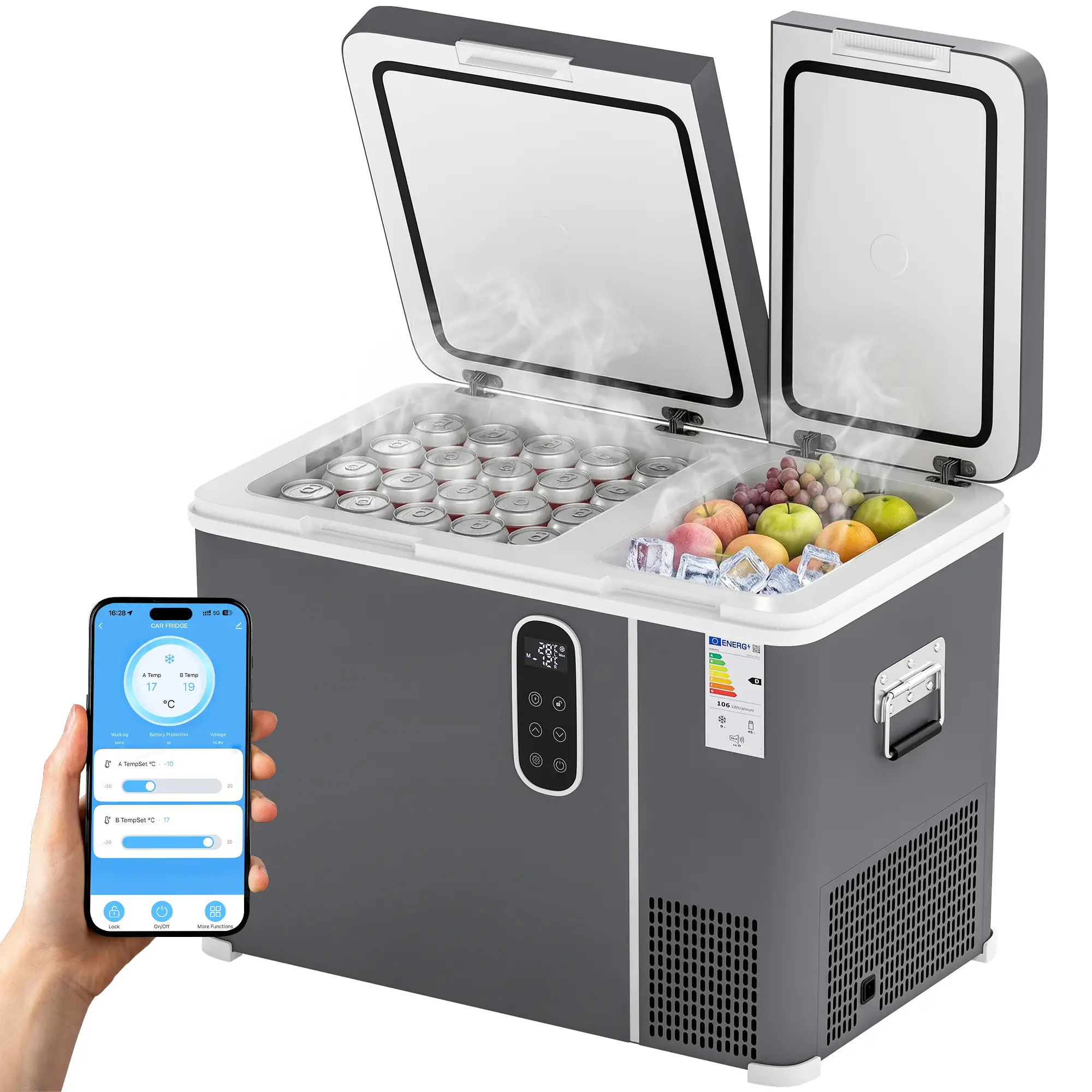 12 Volt Car Refrigerator, Dual Zone 48 QT Car Fridge with App Control, 12/24V DC and 100-240V AC, - Image 11