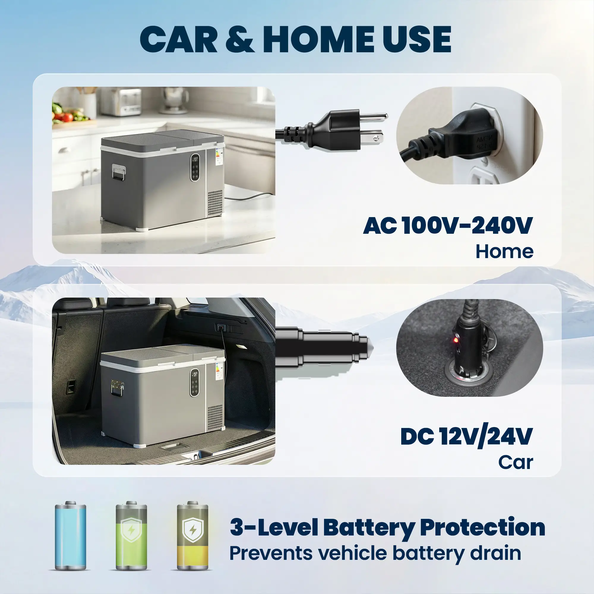 12 Volt Car Refrigerator, Dual Zone 48 QT Car Fridge with App Control, 12/24V DC and 100-240V AC, - Image 9