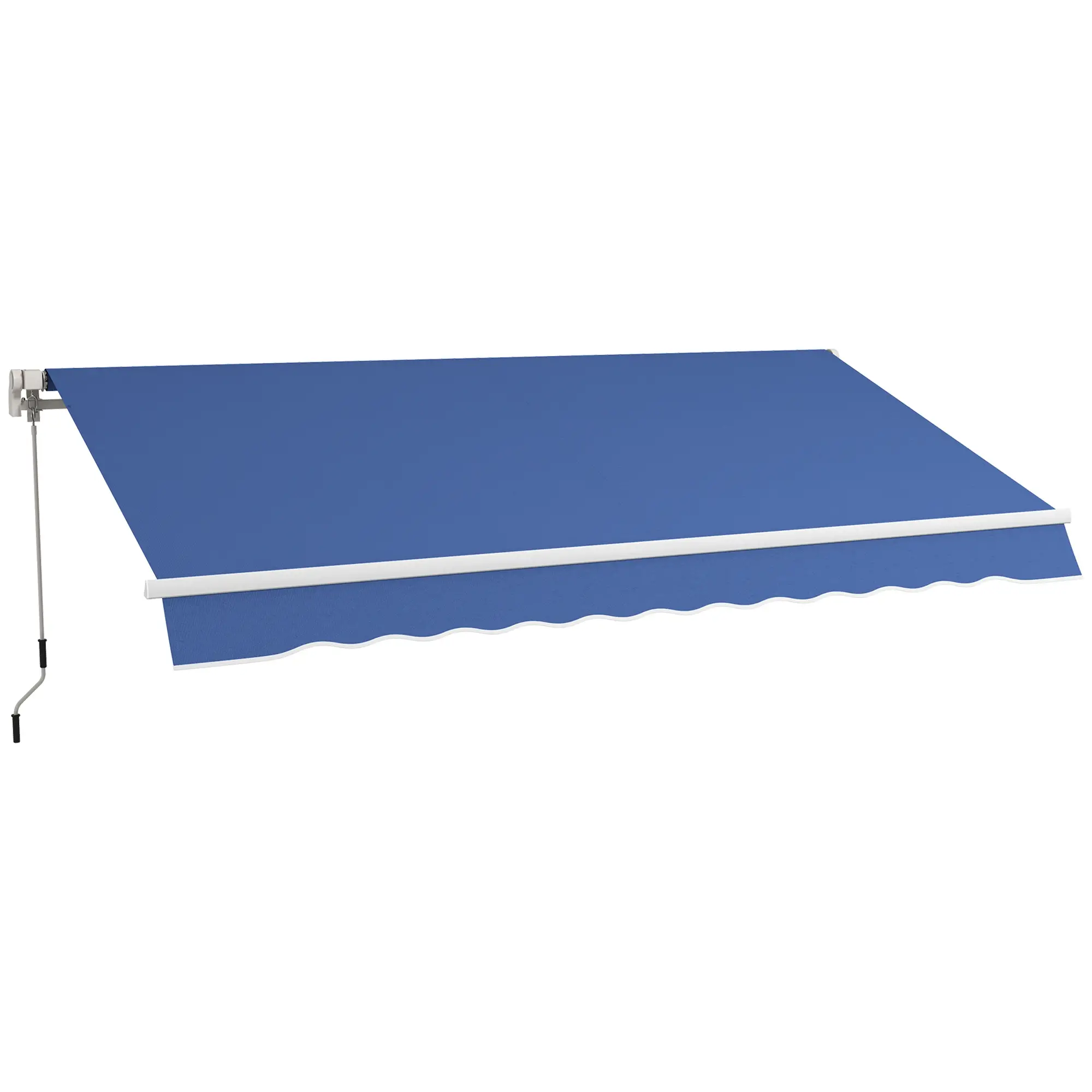 12' x 10' Manual Retractable Awning, Adjustable Sunshade, Dark Blue - Image 11