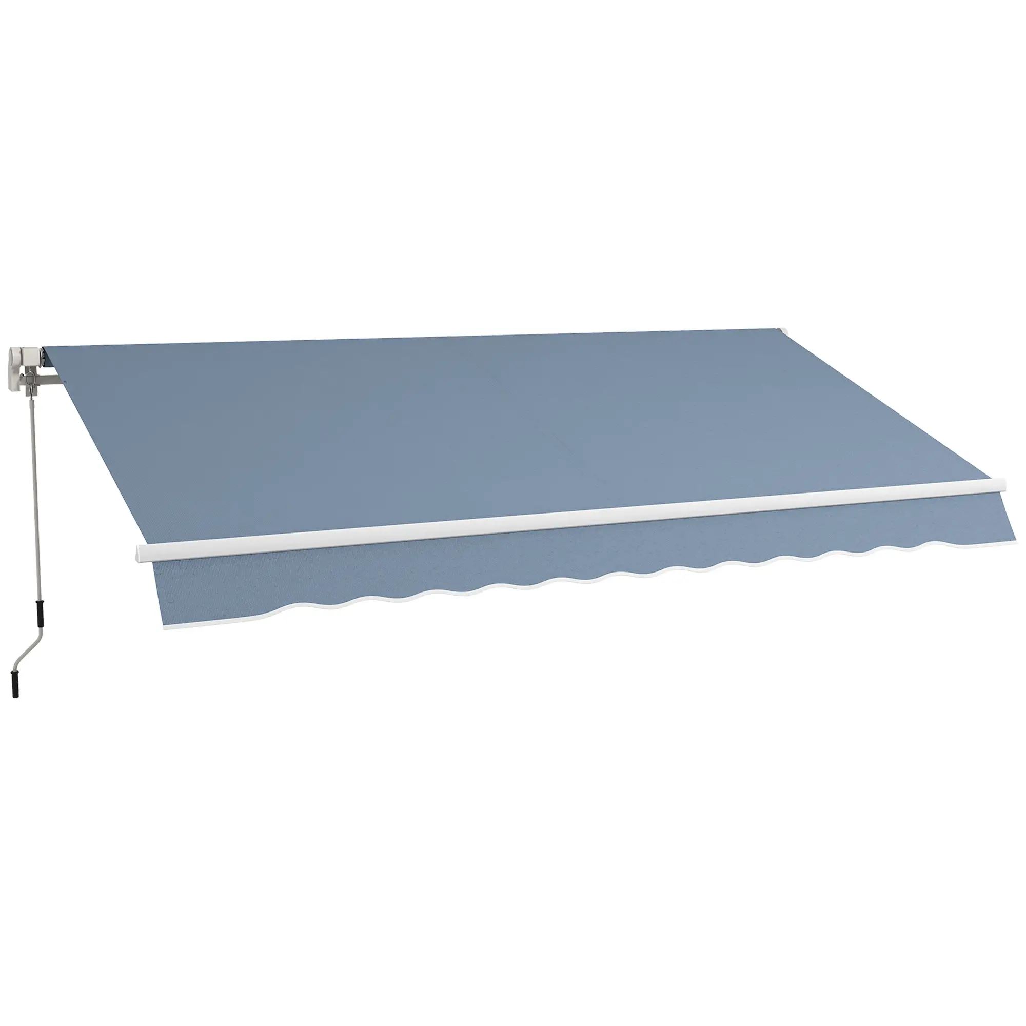 12' x 10' Manual Retractable Awning, Adjustable Sunshade Shelter, Light Grey - Image 11