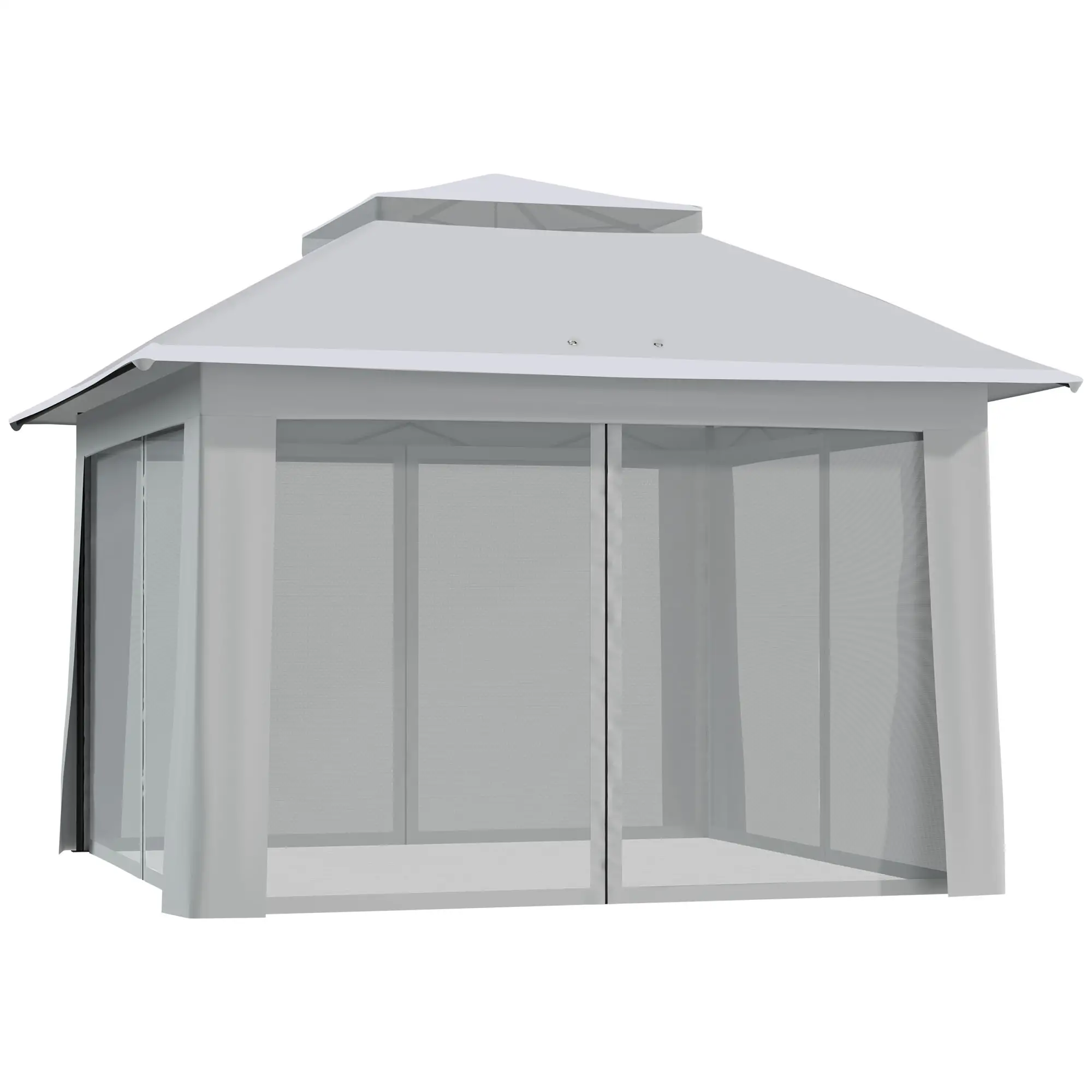 12' x 12' Foldable Pop-Up Party Tent, Steel Frame, Light Grey