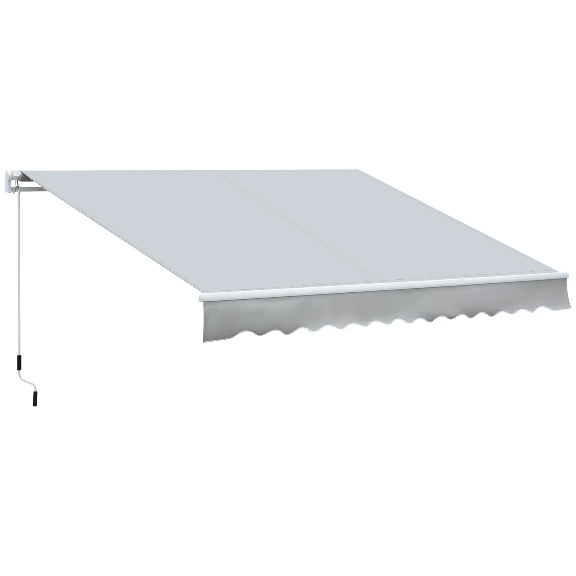 12' x 8' Retractable Awning, Manual Crank, UV Water-Resistant, Grey