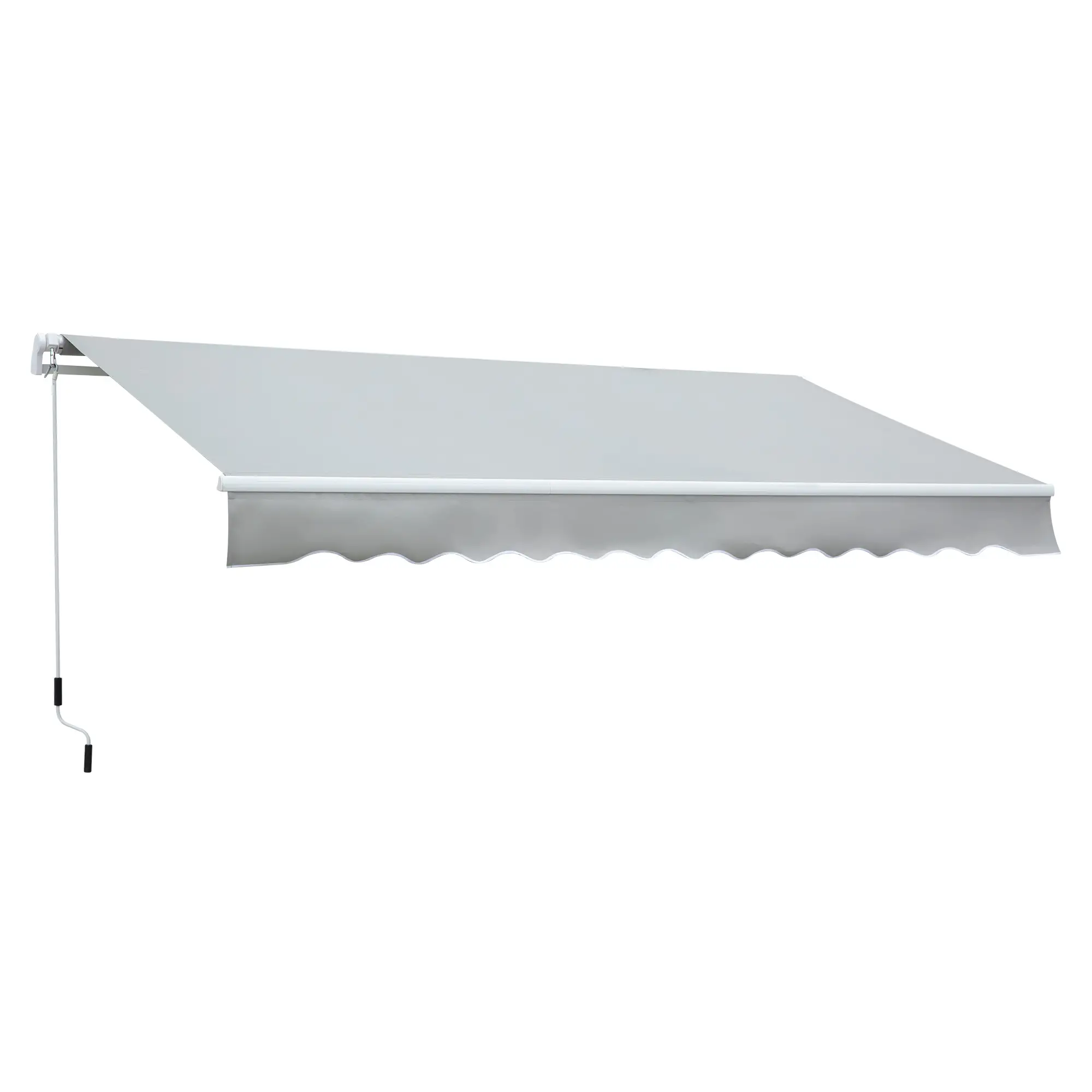 12' x 8' Retractable Awning, Manual Crank, UV Water-Resistant, Grey - Image 11