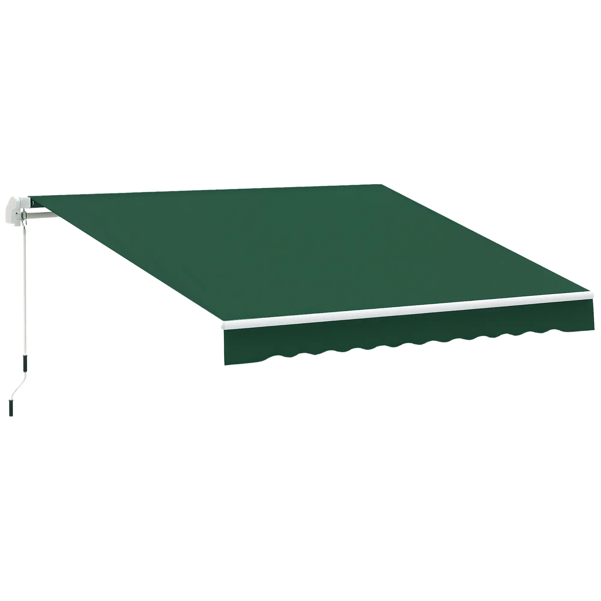 12' x 8' Retractable Awning, UV Water-Resistant Fabric, Aluminum Frame, Green