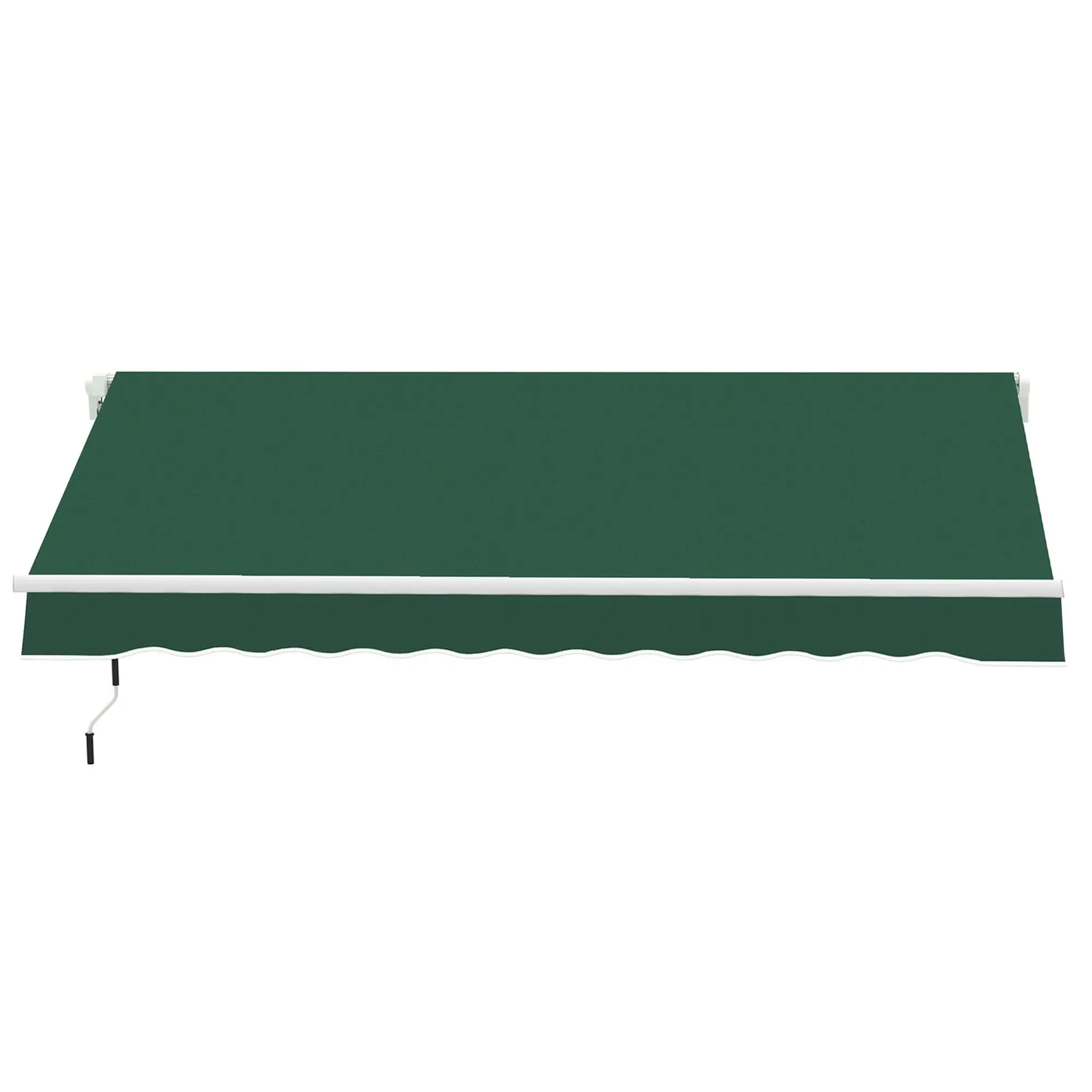 12' x 8' Retractable Awning, UV Water-Resistant Fabric, Aluminum Frame, Green - Image 11