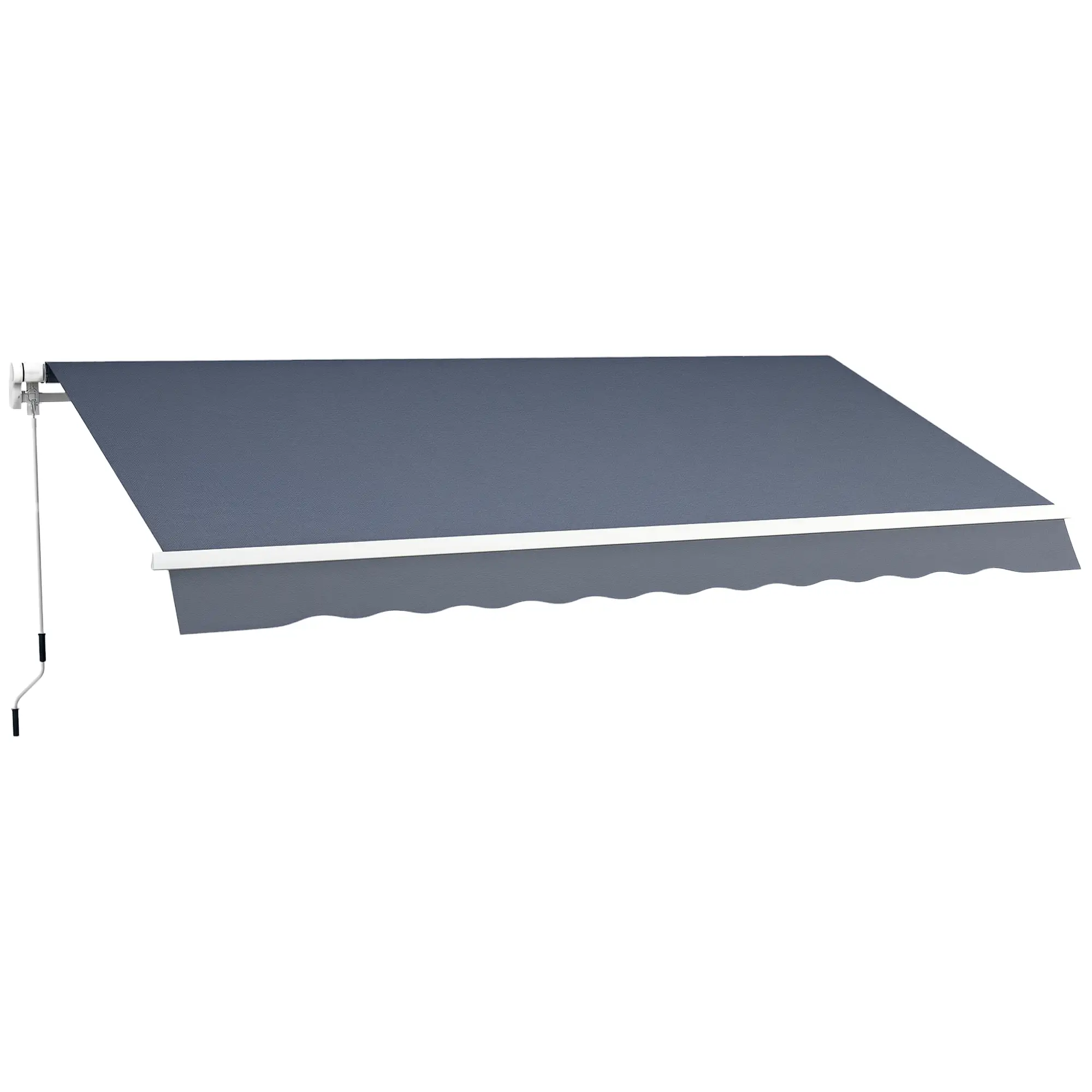 12' x 8' Retractable Patio Awning, Manual Crank, UV Water-Resistant, Grey - Image 11